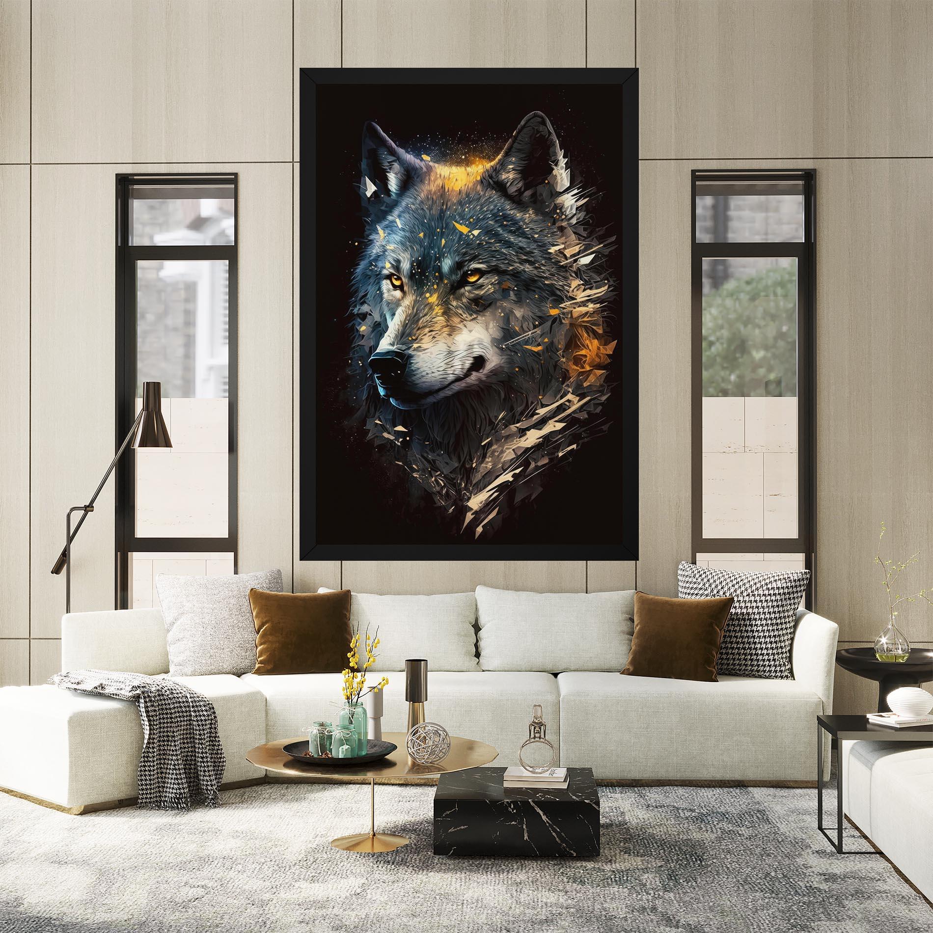 Leinwandbild Wolf Portrait mockup 2