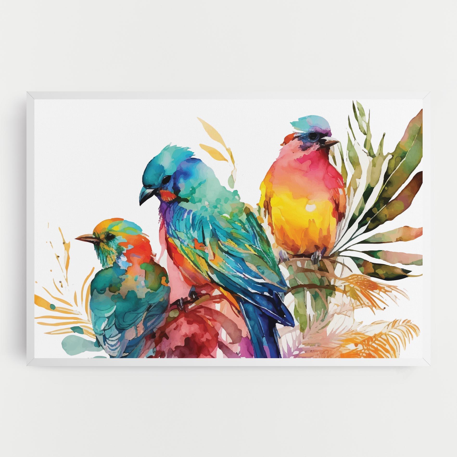 Leinwandbild Colorful Birds mockup 0