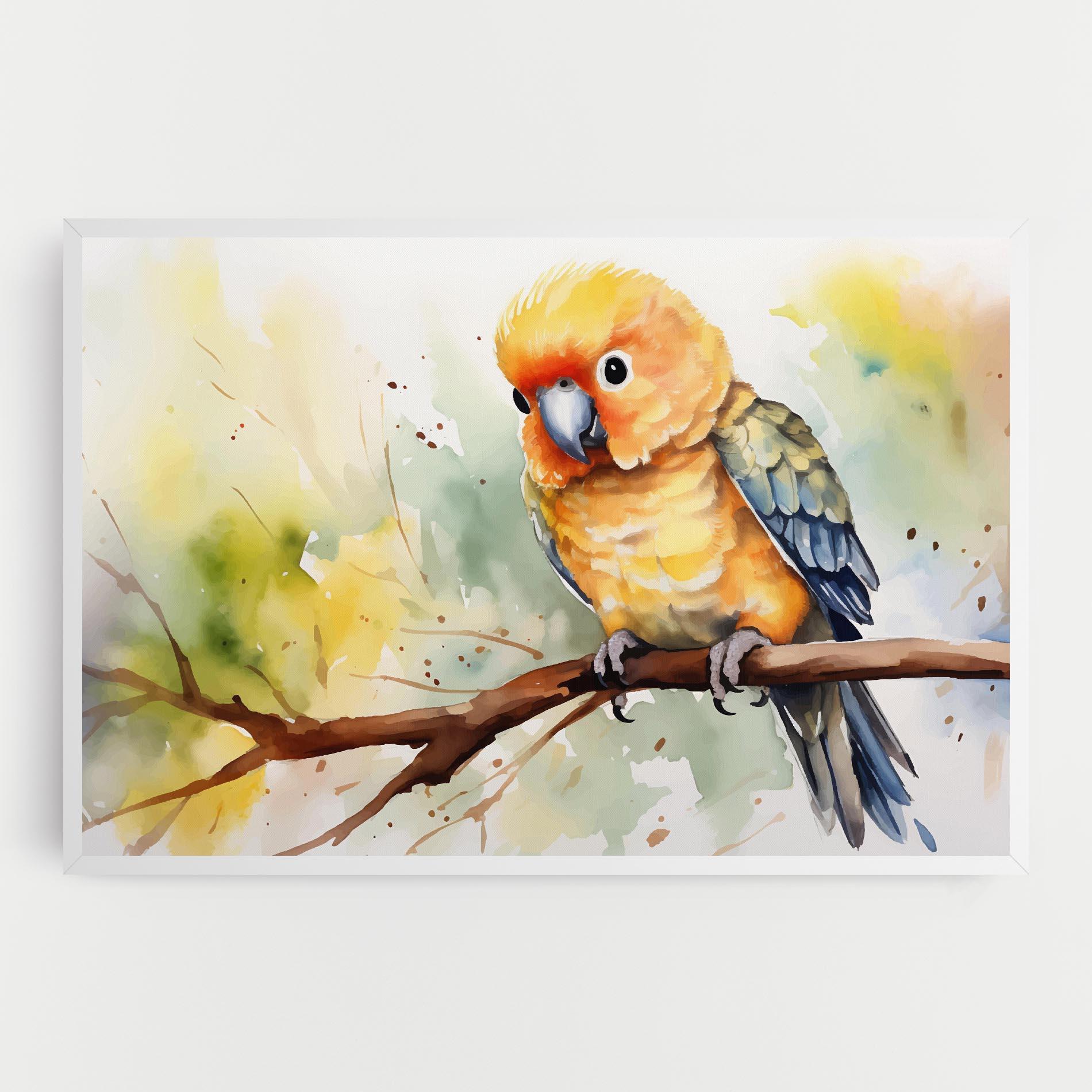Leinwandbild Cute Baby Parrot mockup 0