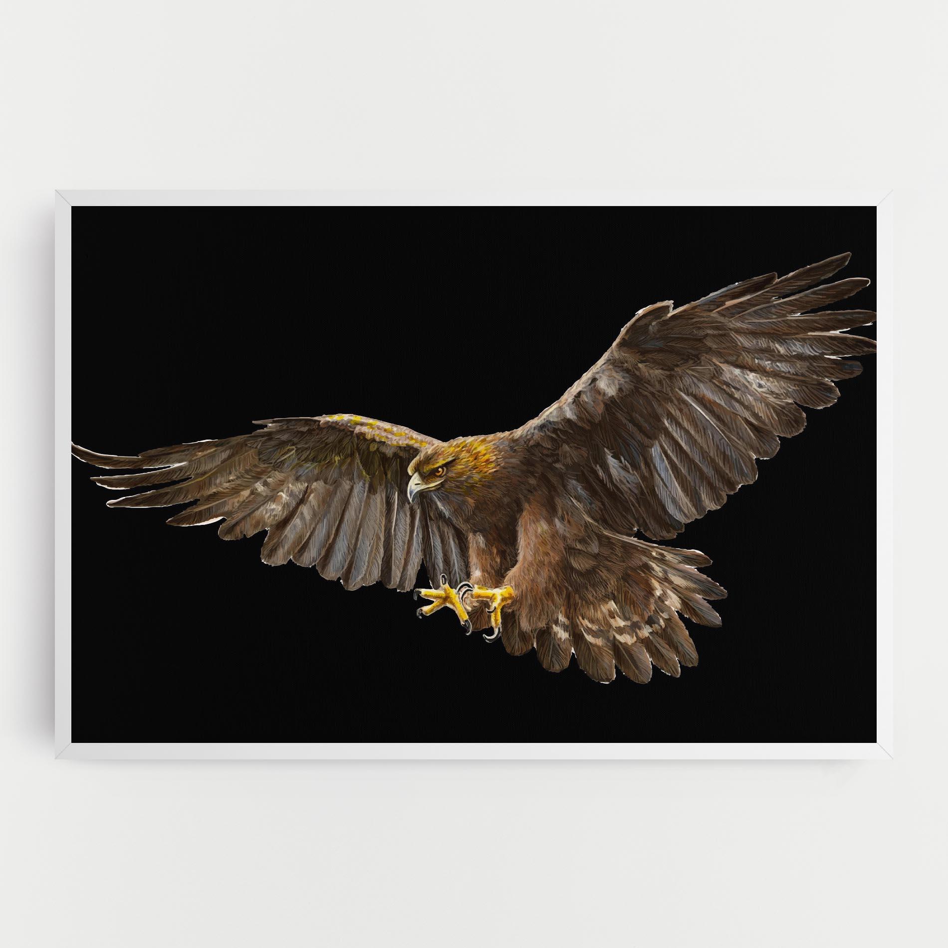 Leinwandbild Eagle On Black mockup 0