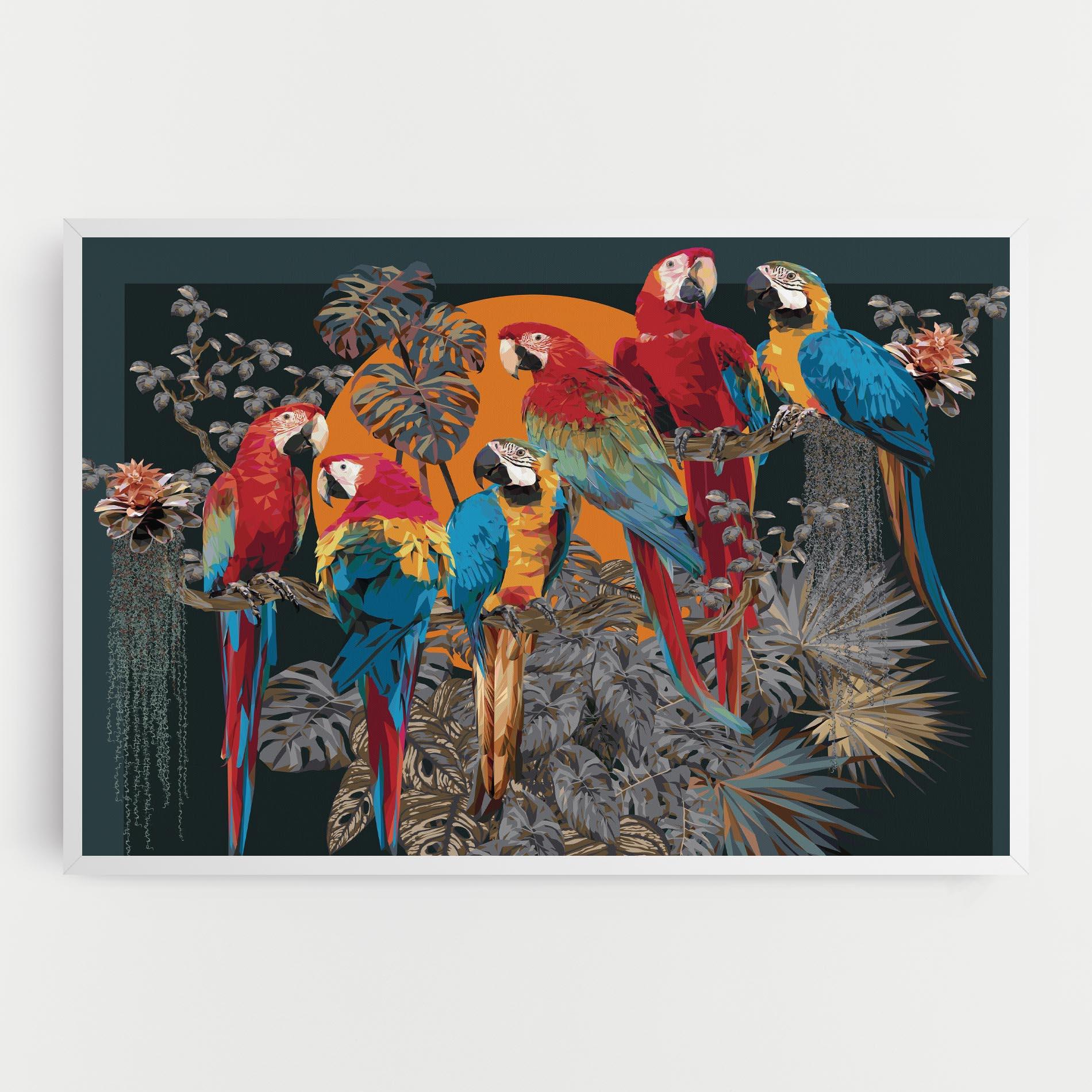 Leinwandbild Family Parrot mockup 0