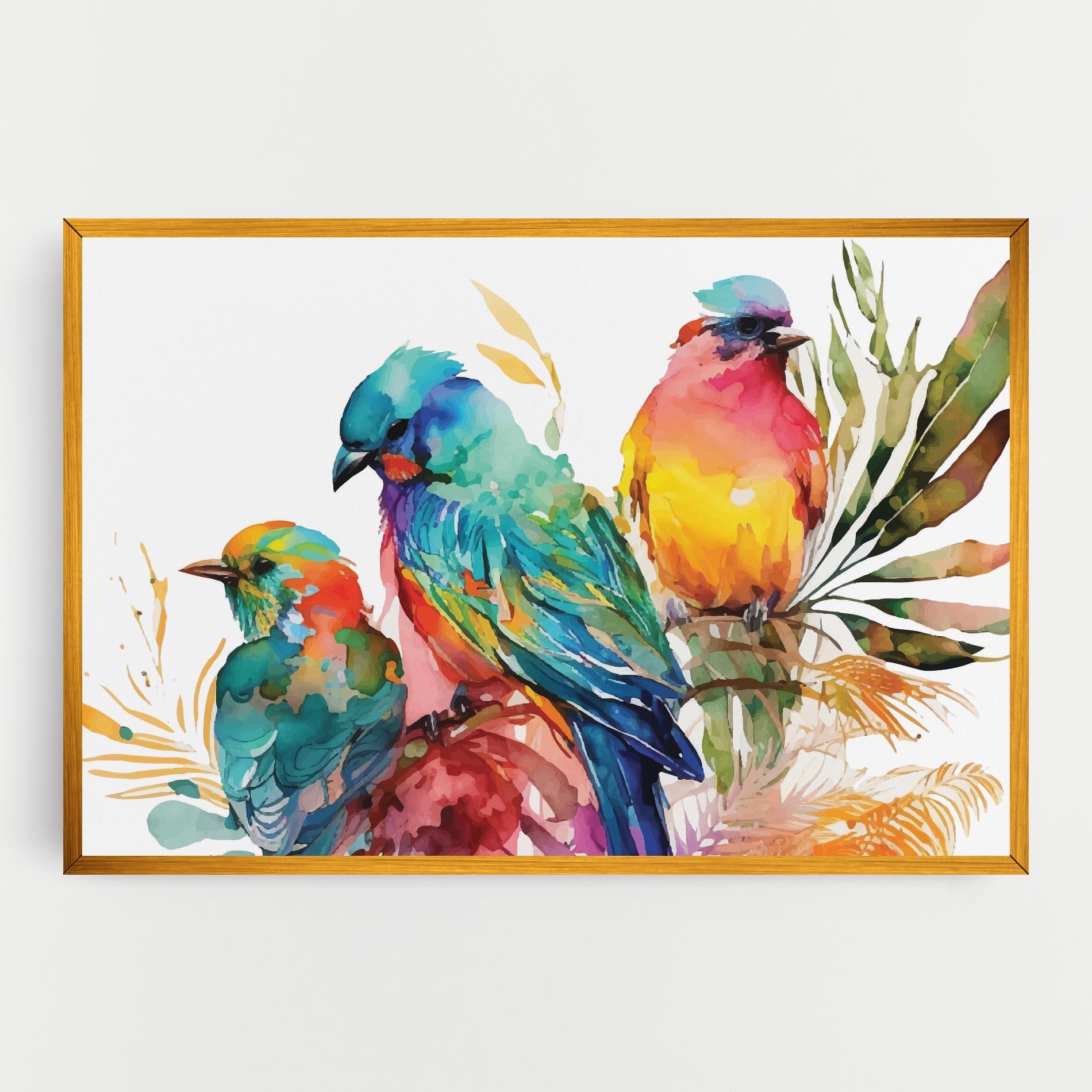 Leinwandbild Colorful Birds mockup 0
