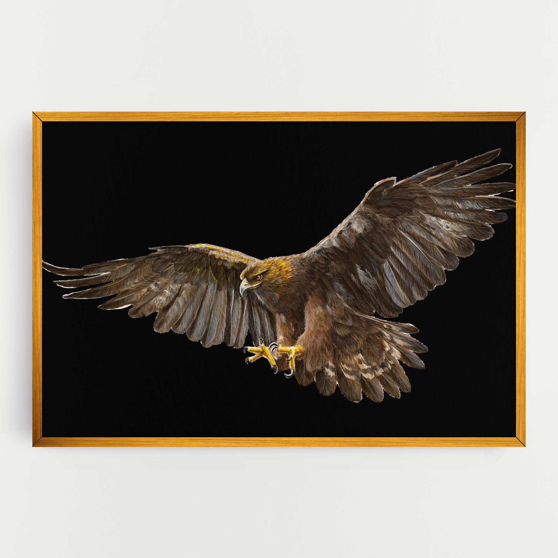 Leinwandbild Eagle On Black mockup 0