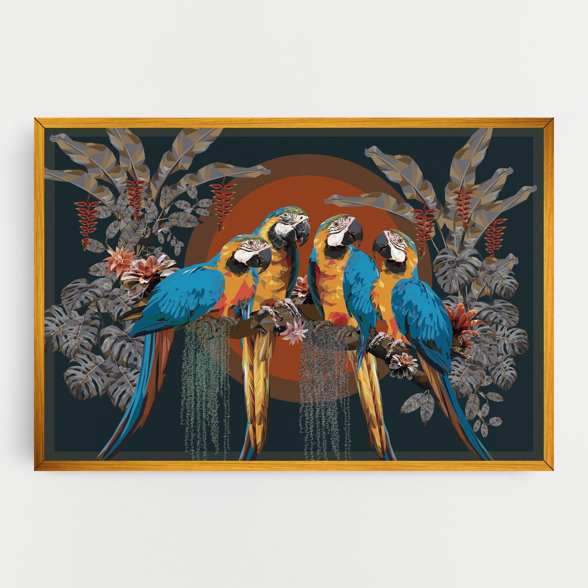 Leinwandbild Parrot Couples mockup 0
