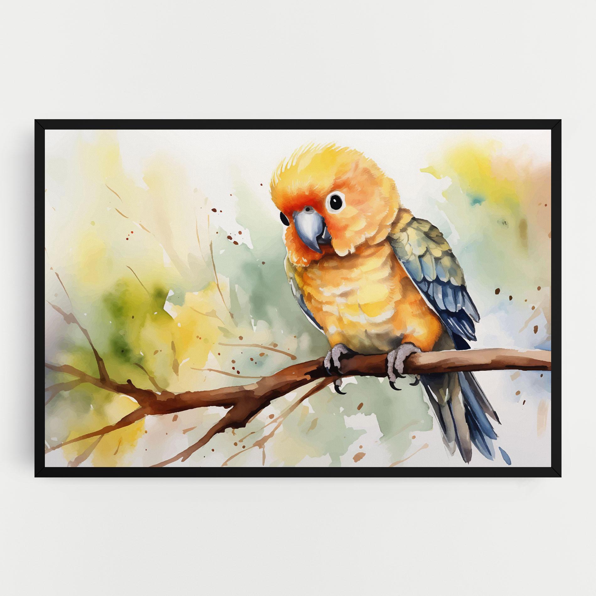 Leinwandbild Cute Baby Parrot mockup 0