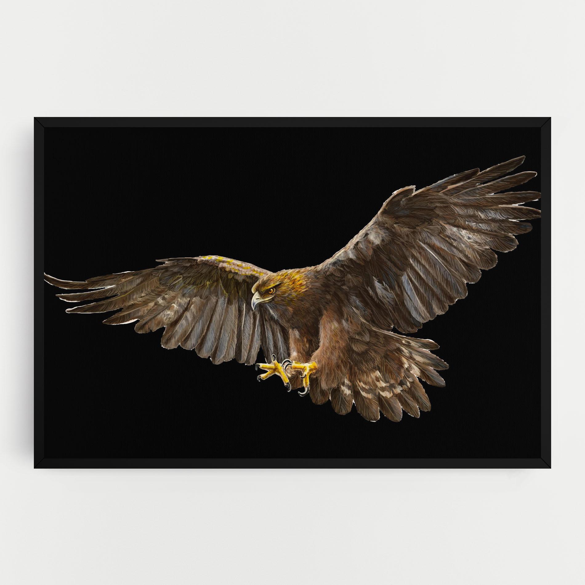 Leinwandbild Eagle On Black mockup 0