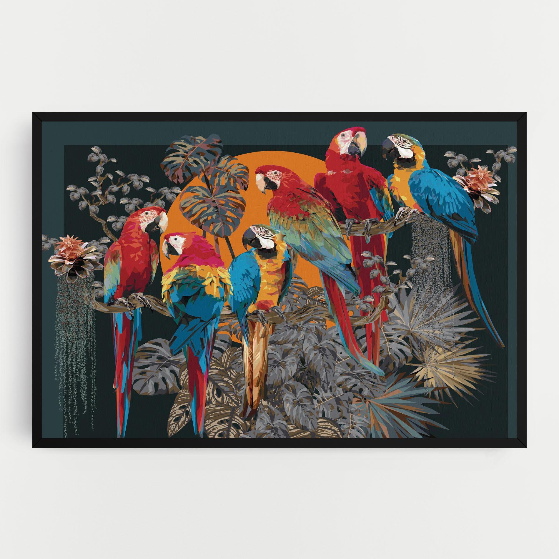 Leinwandbild Family Parrot mockup 0