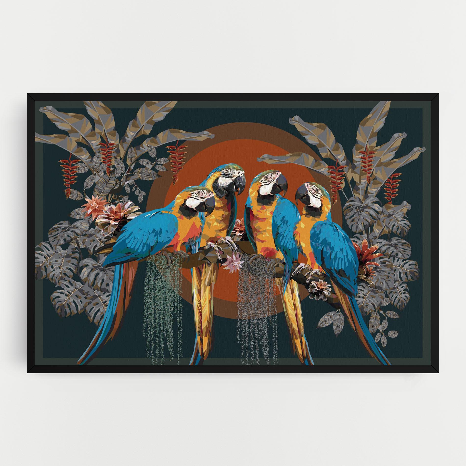 Leinwandbild Parrot Couples mockup 0