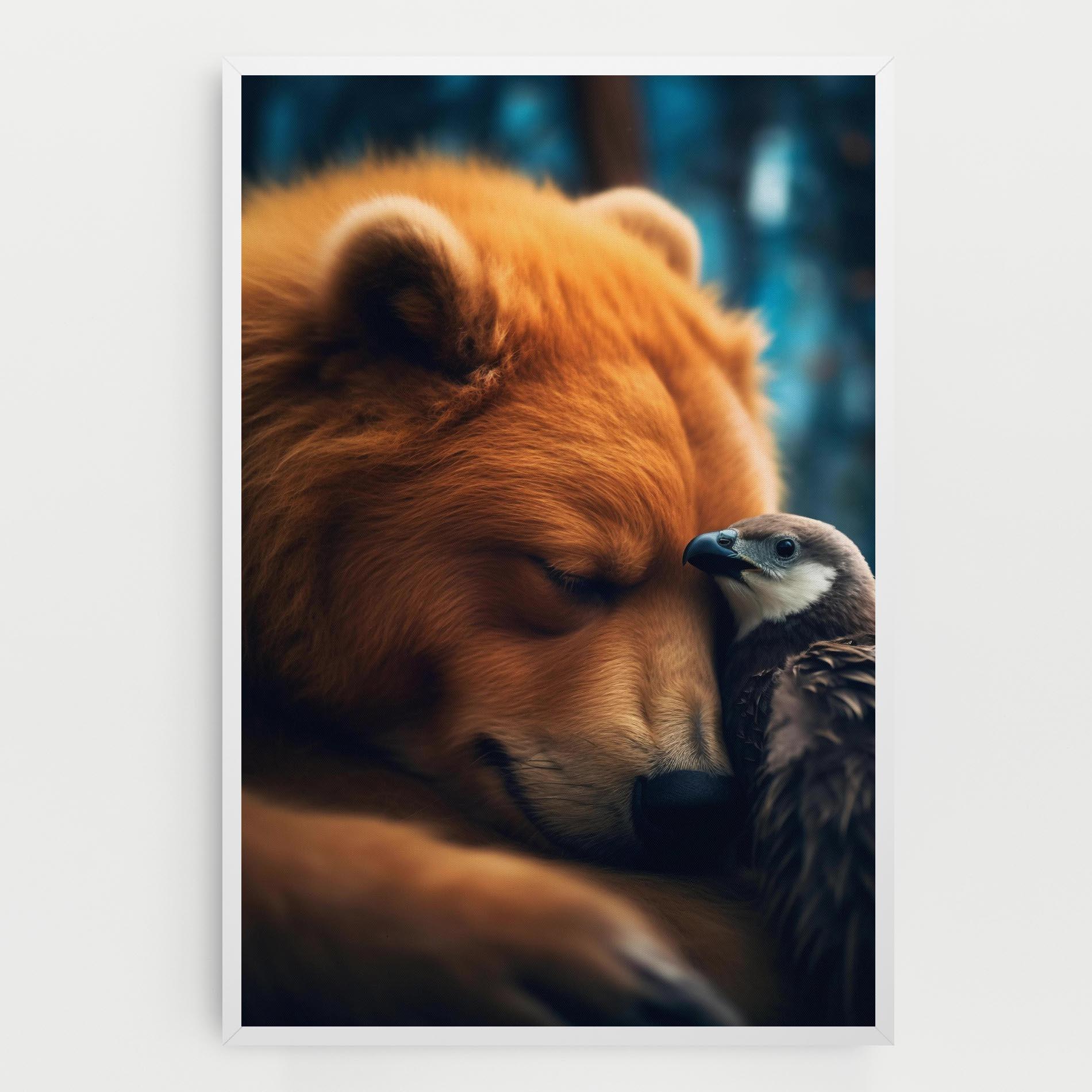 Leinwandbild Bear With Eagle mockup 0