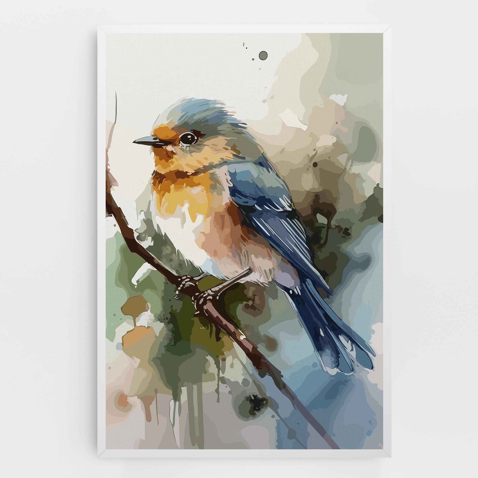 Leinwandbild Blue Pretty Bird mockup 0