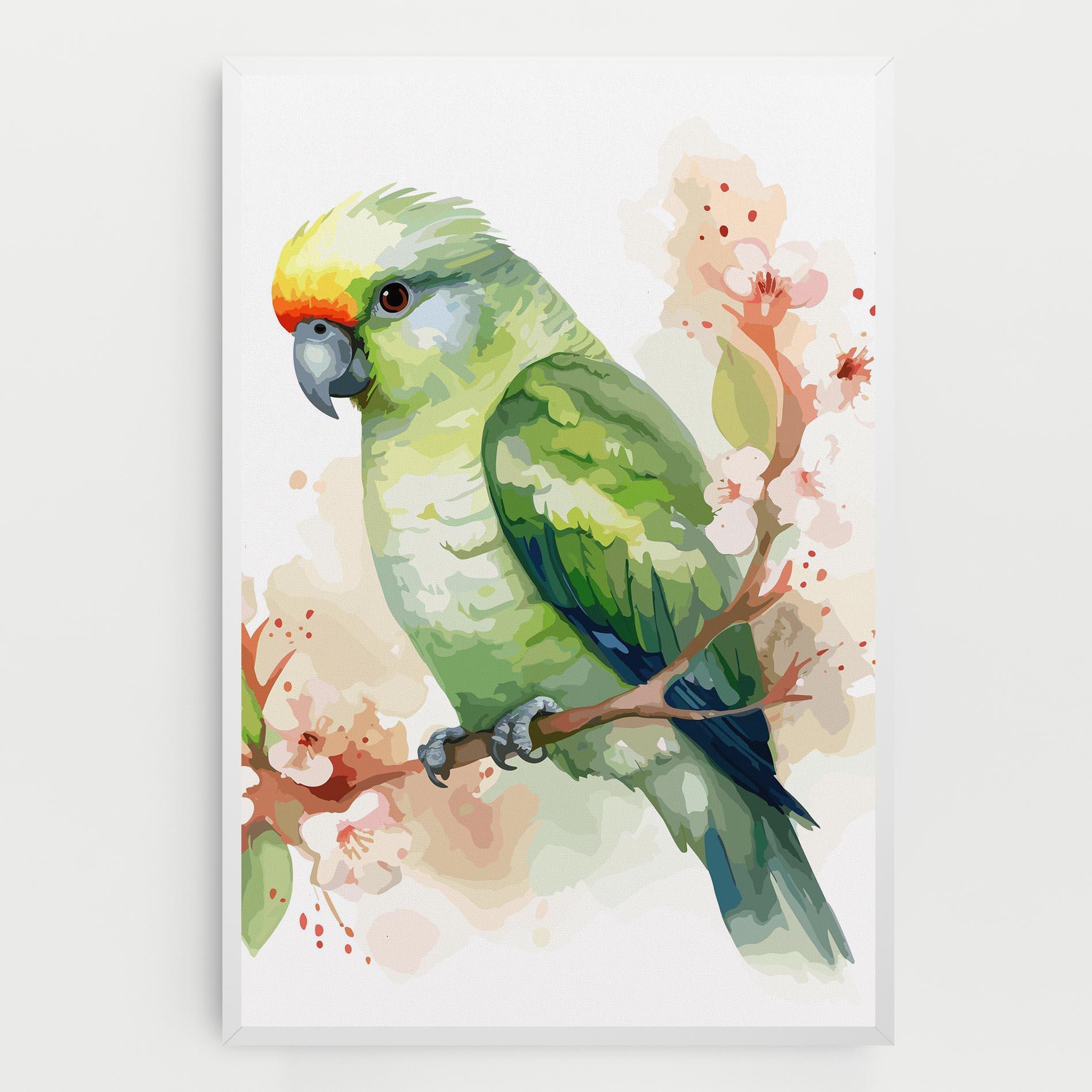 Leinwandbild Pretty Green Parrot mockup 0