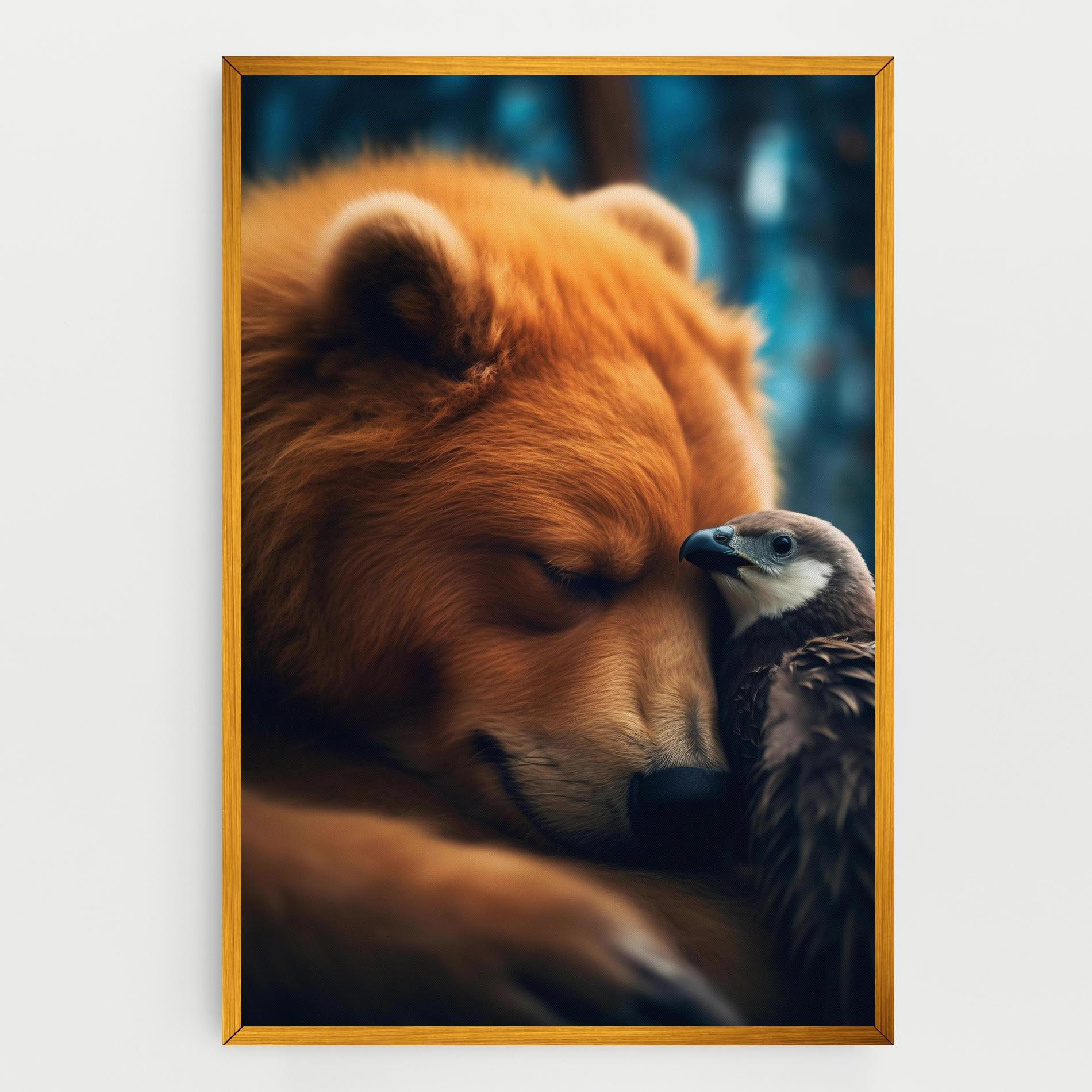 Leinwandbild Bear With Eagle mockup 0