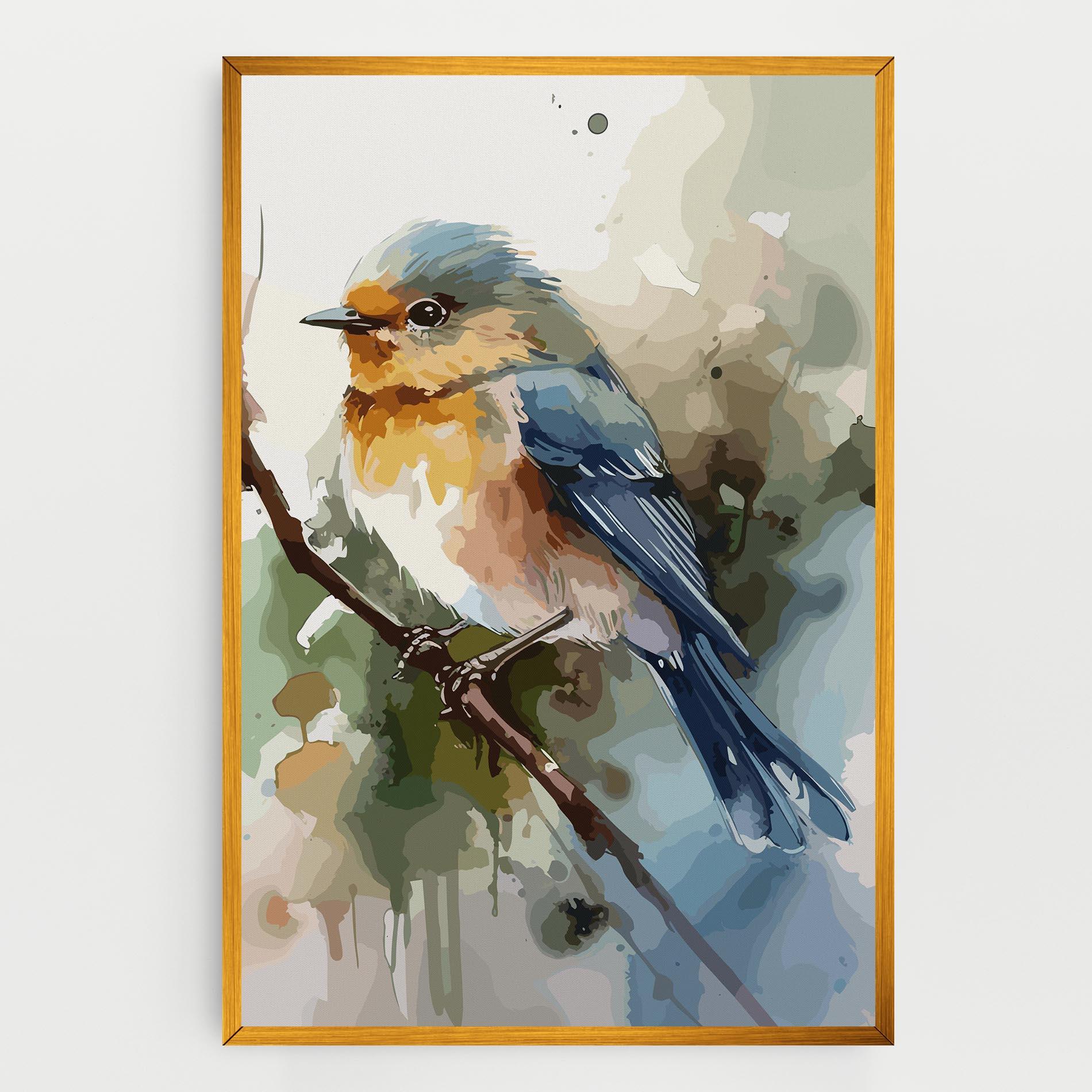 Leinwandbild Blue Pretty Bird mockup 0