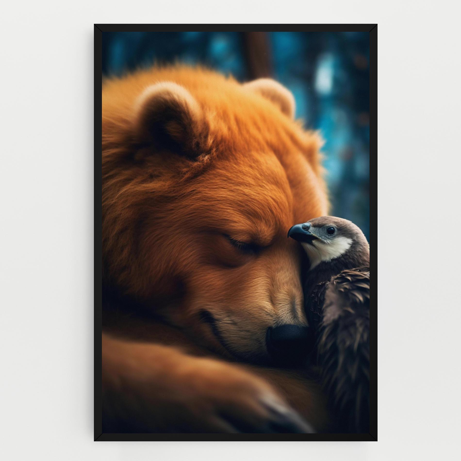 Leinwandbild Bear With Eagle mockup 0