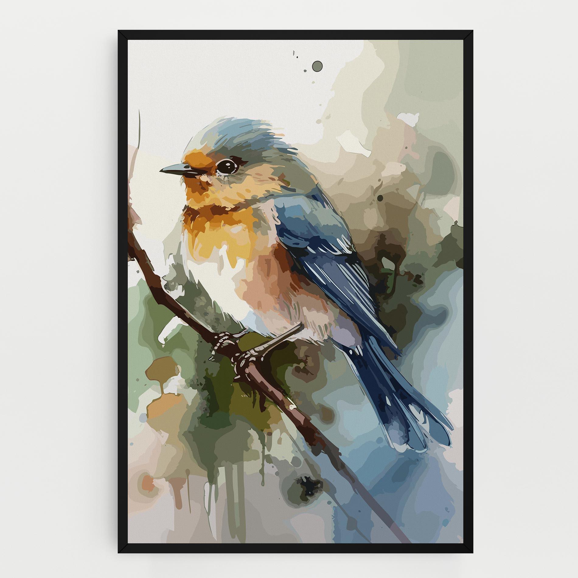 Leinwandbild Blue Pretty Bird mockup 0
