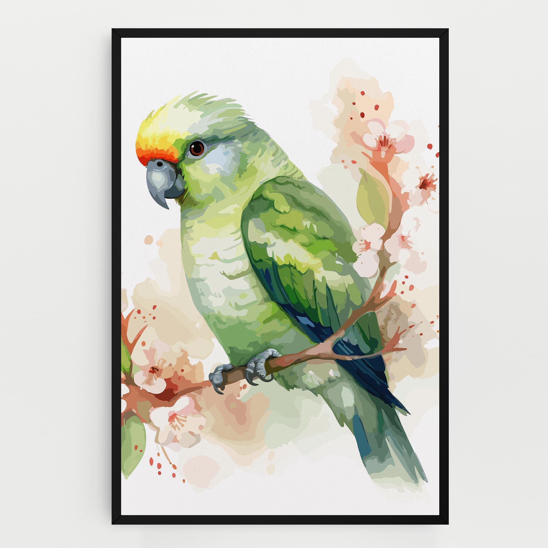 Leinwandbild Pretty Green Parrot mockup 0