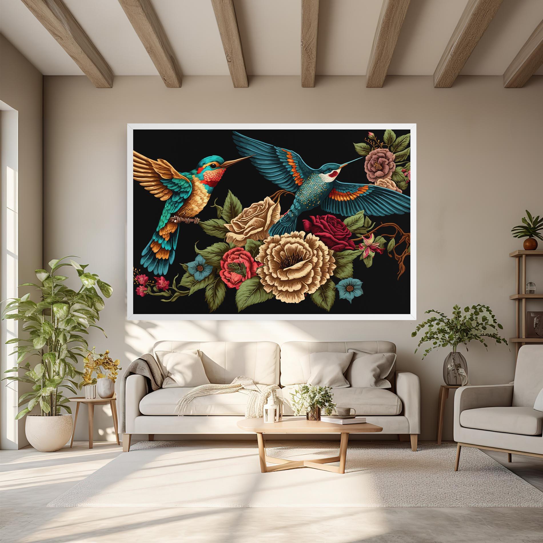 Leinwandbild Blue Birds mockup 6