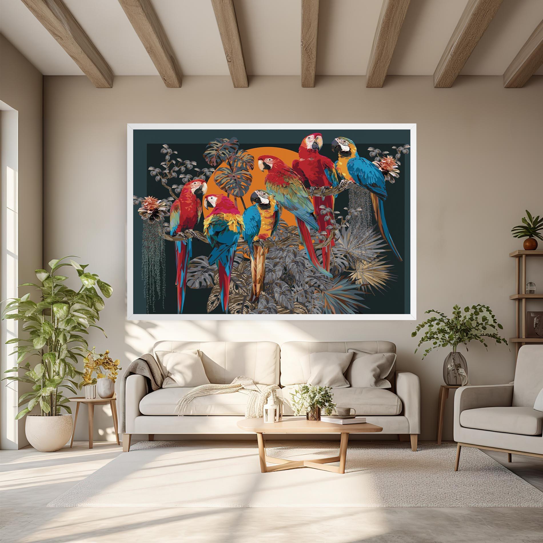 Leinwandbild Family Parrot mockup 6