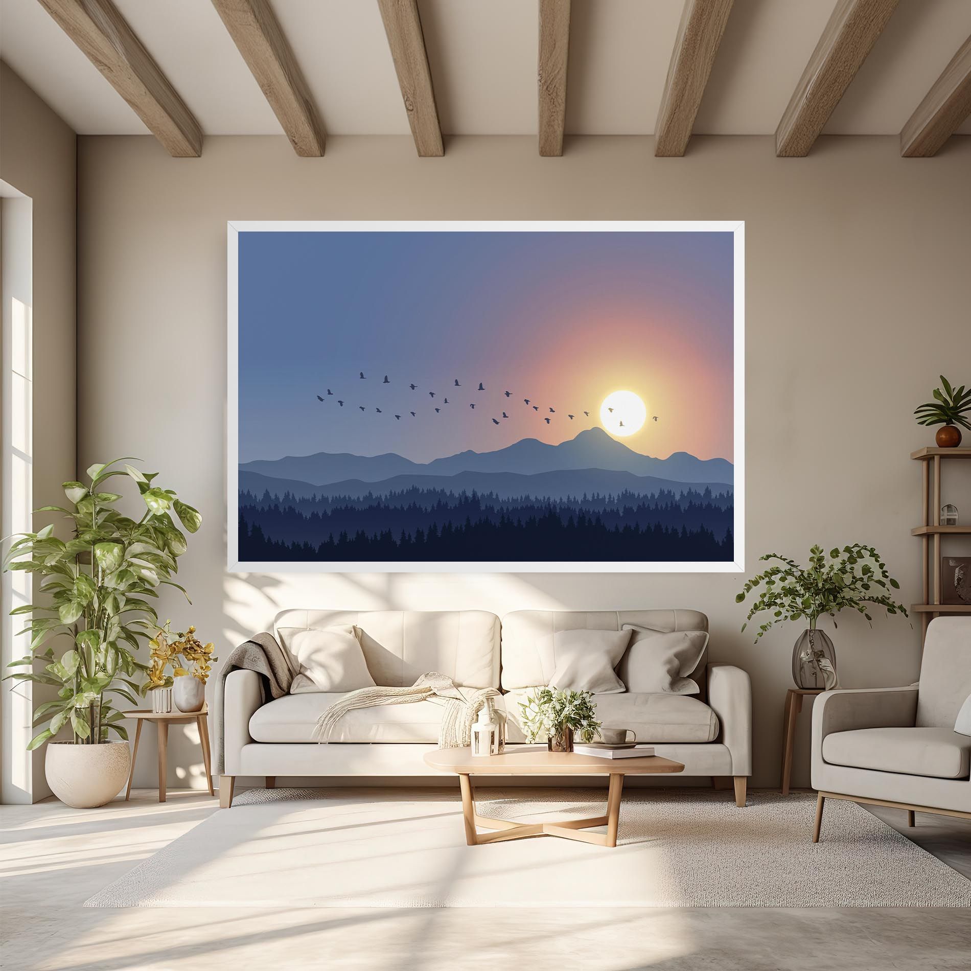 Sunset Birds View mockup 6