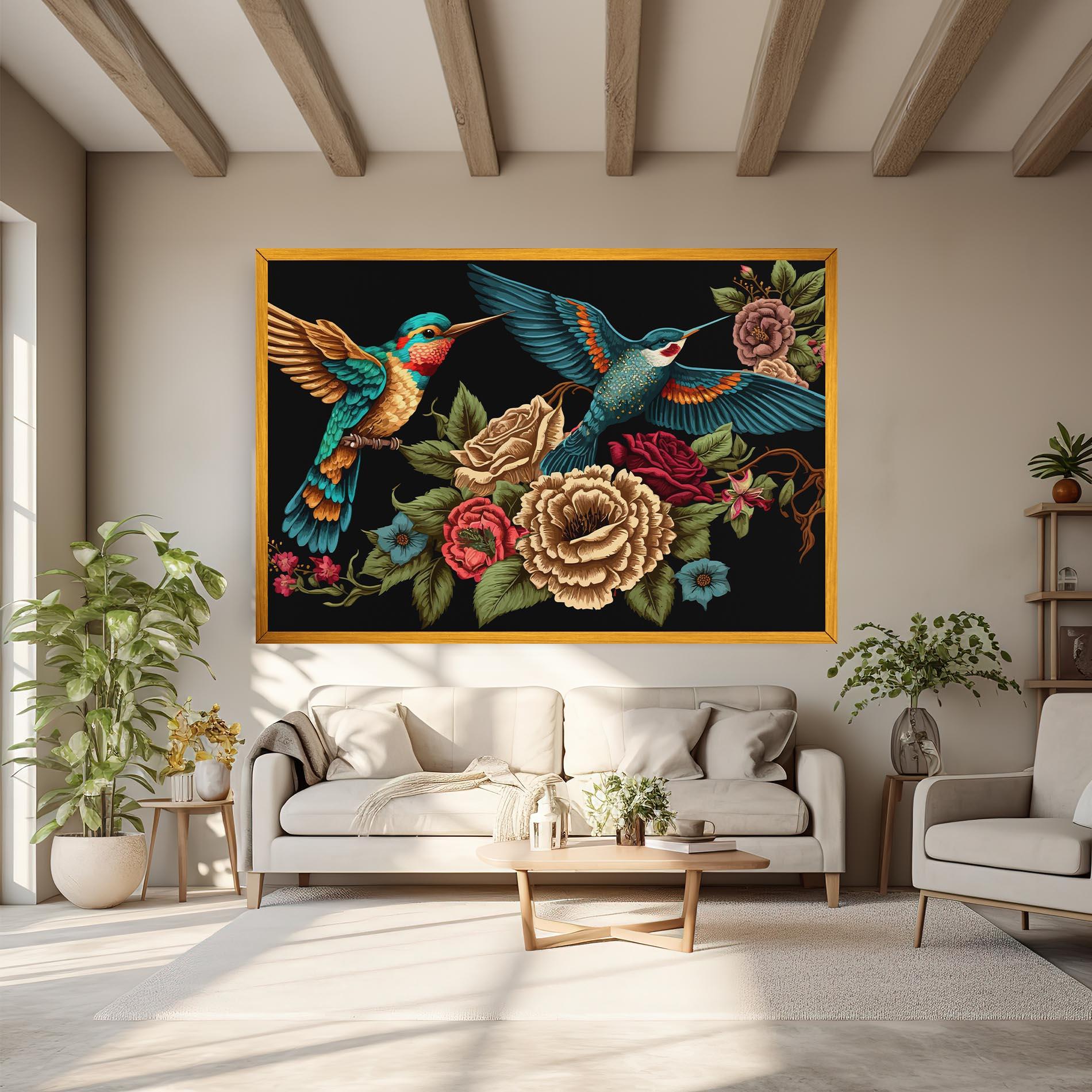 Leinwandbild Blue Birds mockup 6