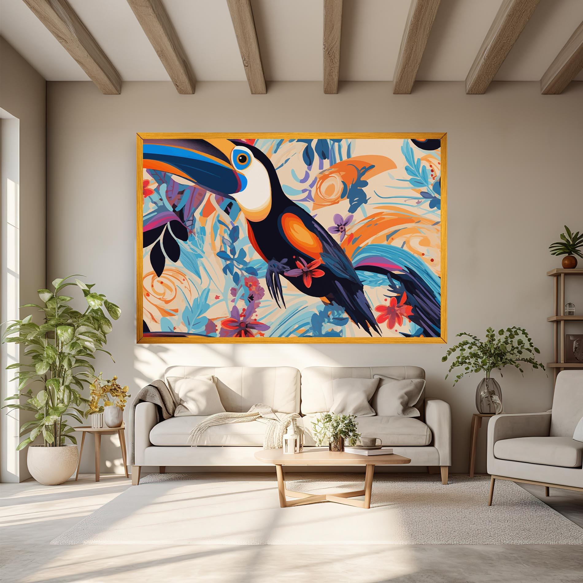Leinwandbild Colorful Toucan mockup 6