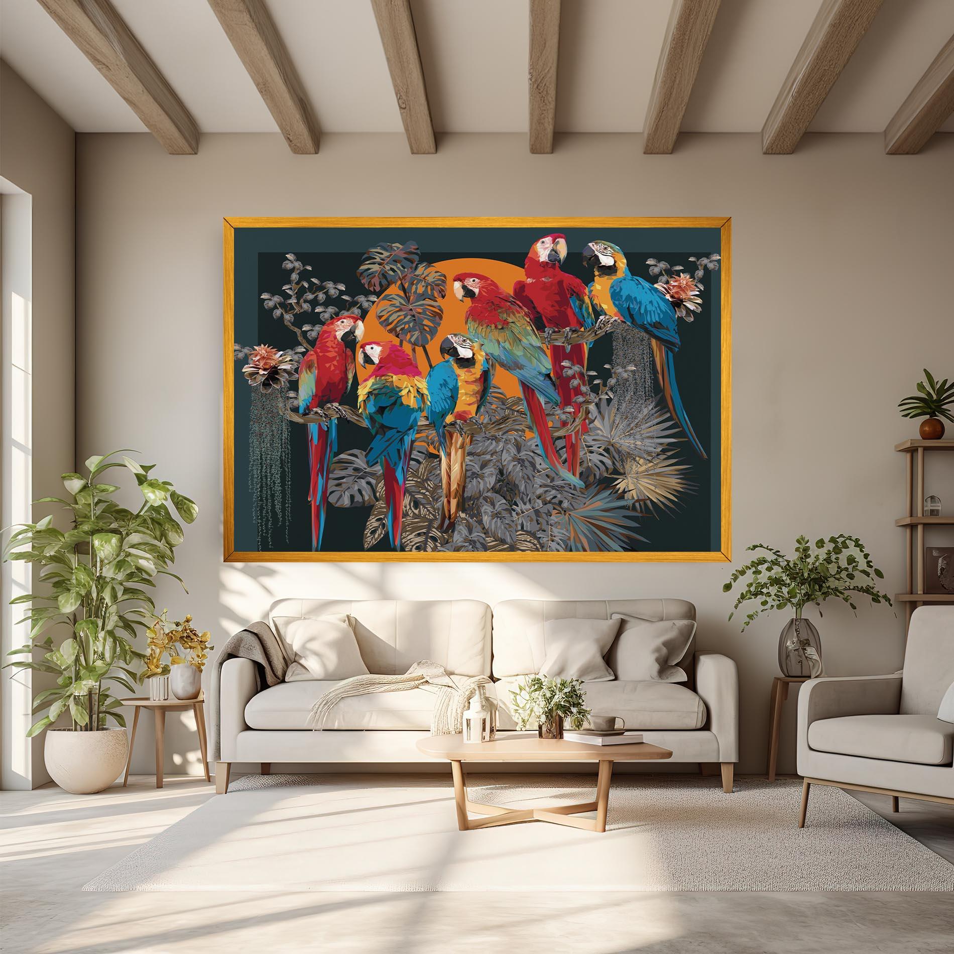 Leinwandbild Family Parrot mockup 6