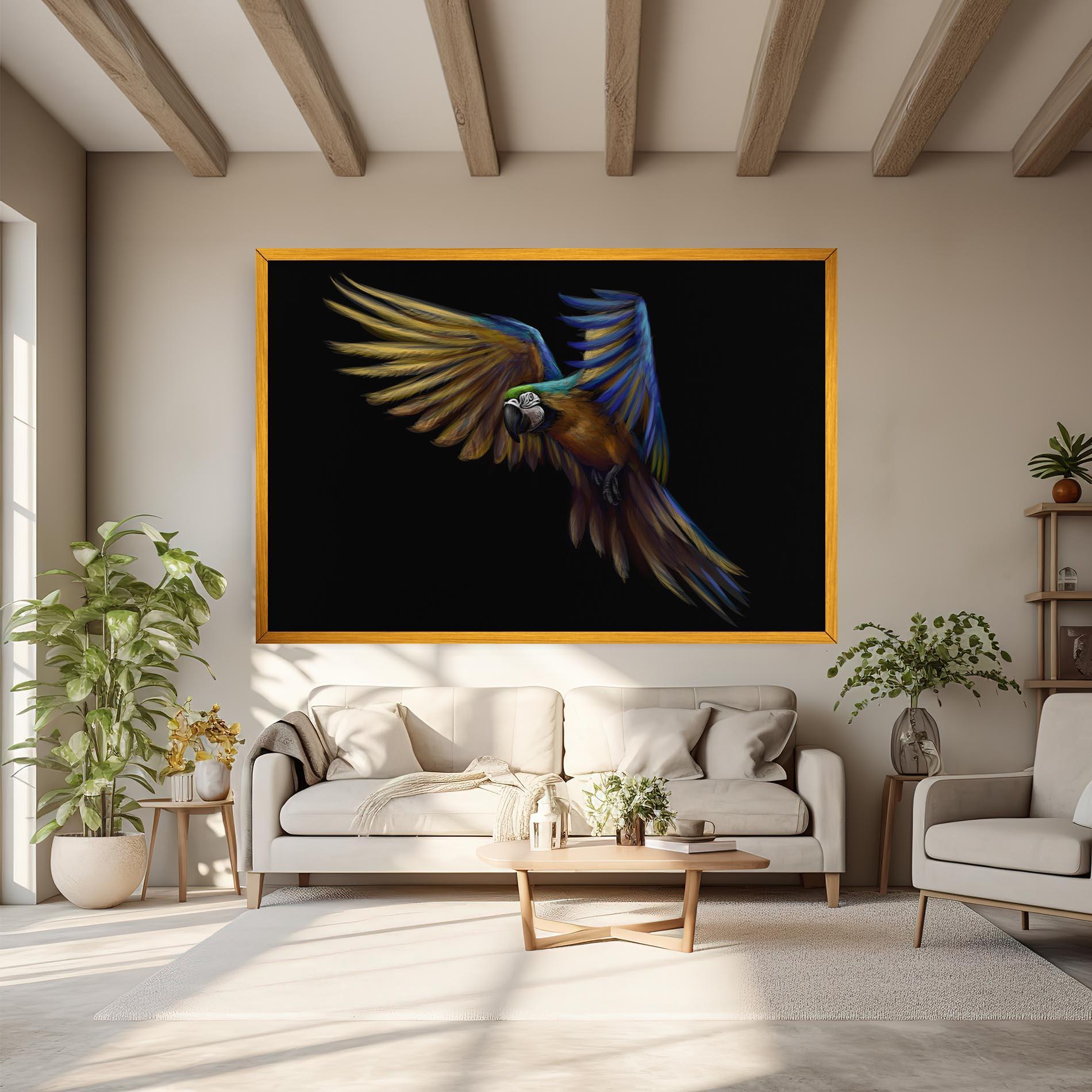 Leinwandbild Parrot Flying mockup 6