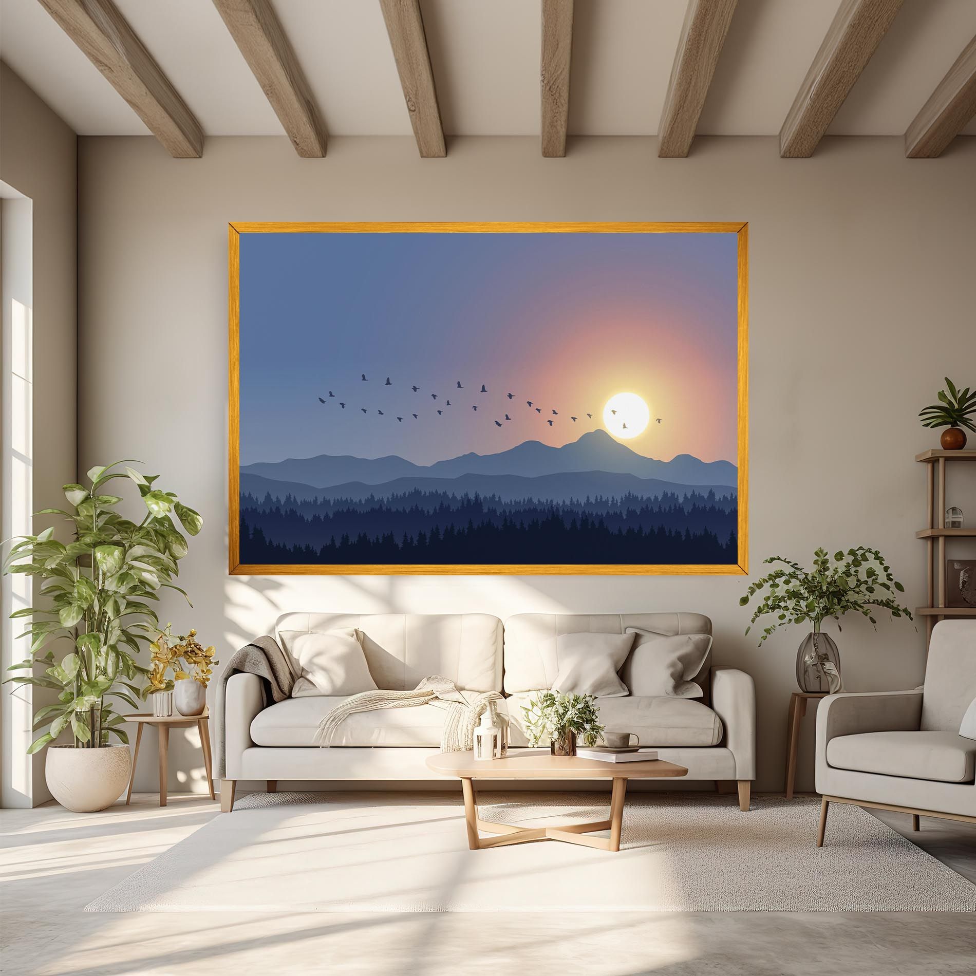 Sunset Birds View mockup 6