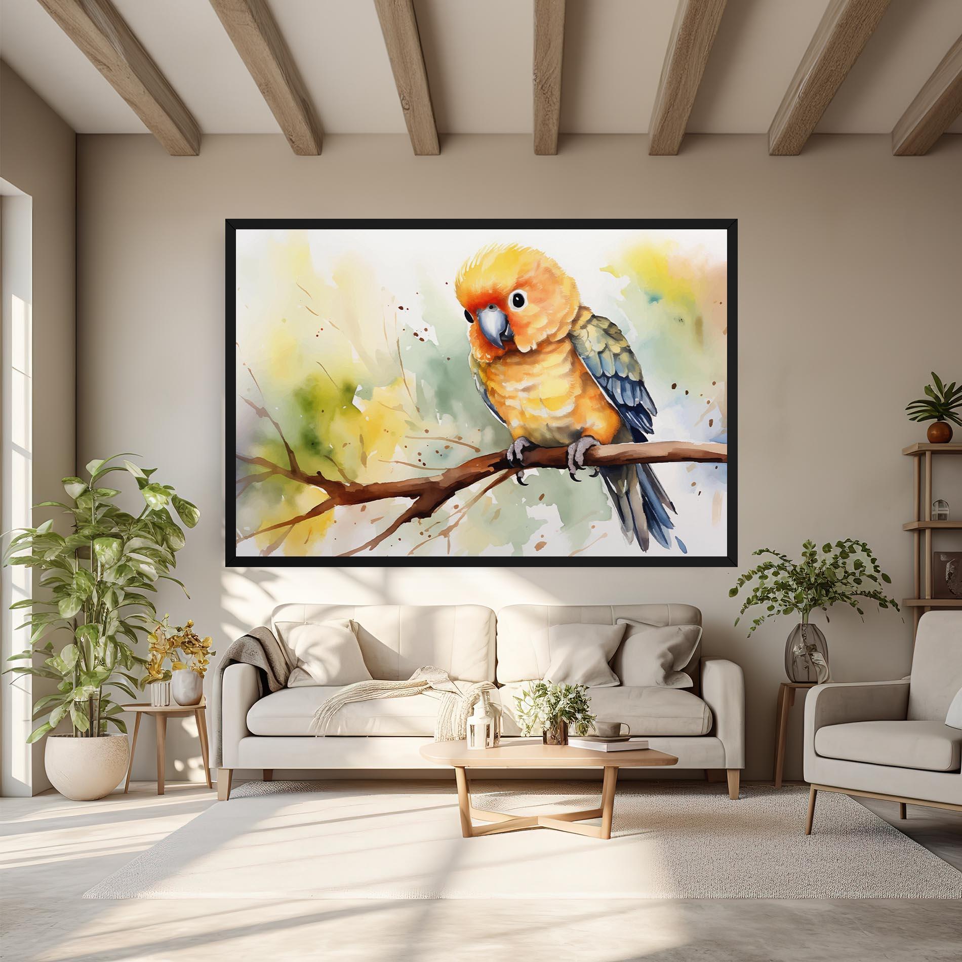 Leinwandbild Cute Baby Parrot mockup 6