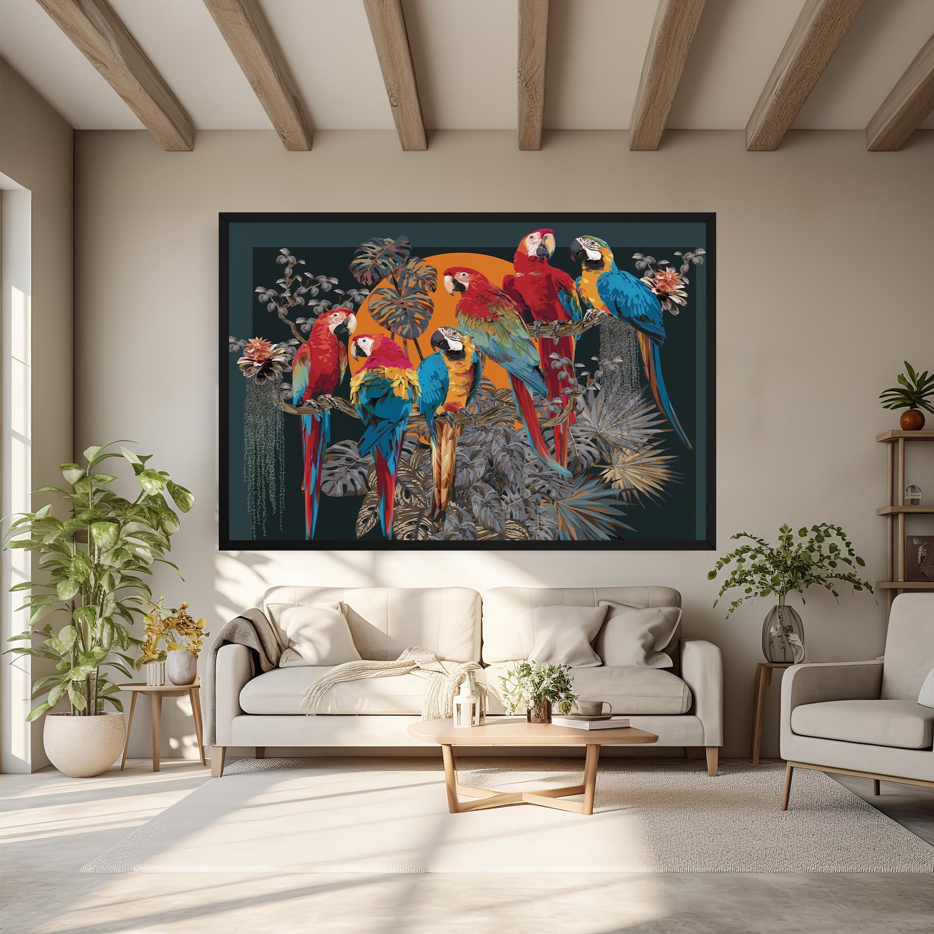 Leinwandbild Family Parrot mockup 6