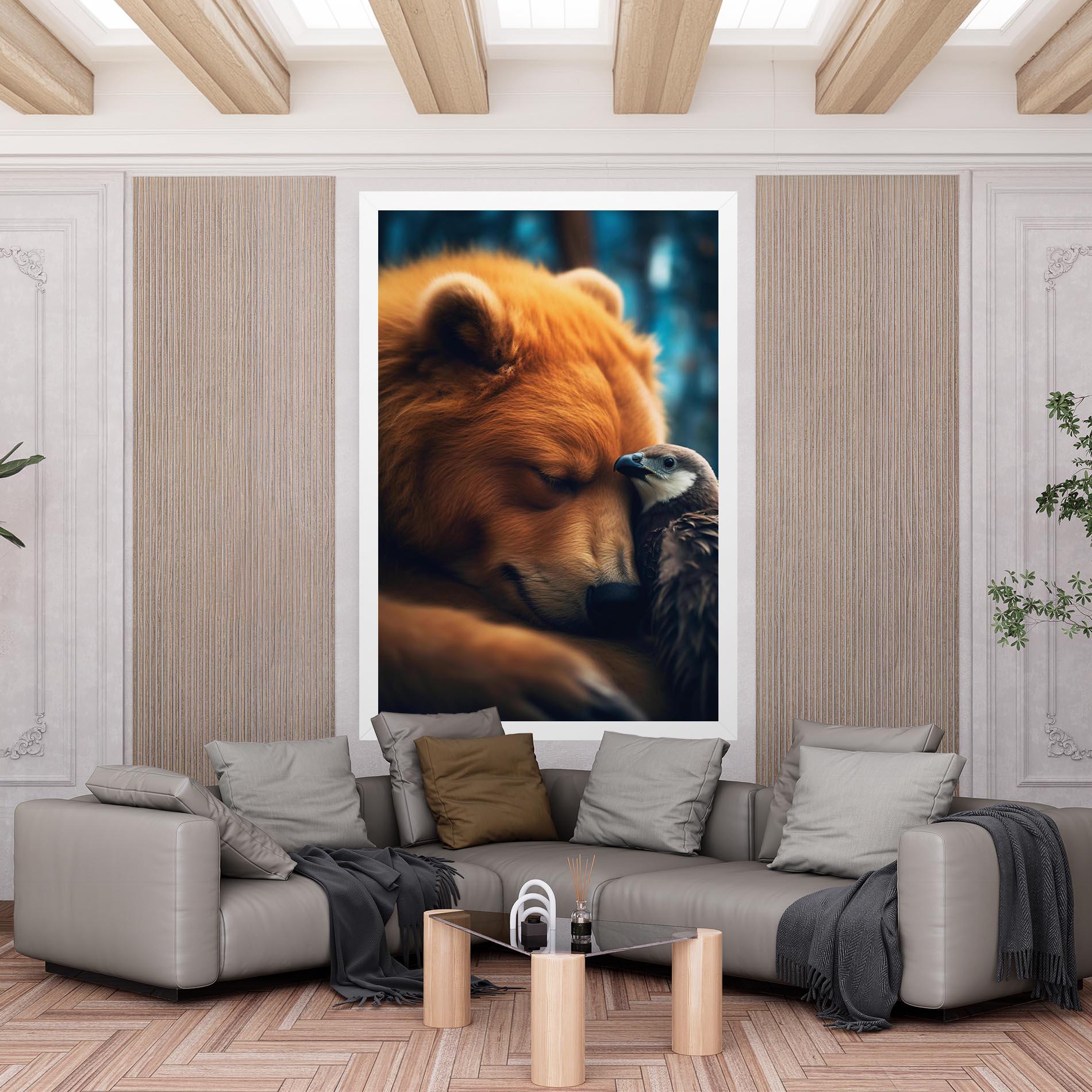 Leinwandbild Bear With Eagle mockup 6