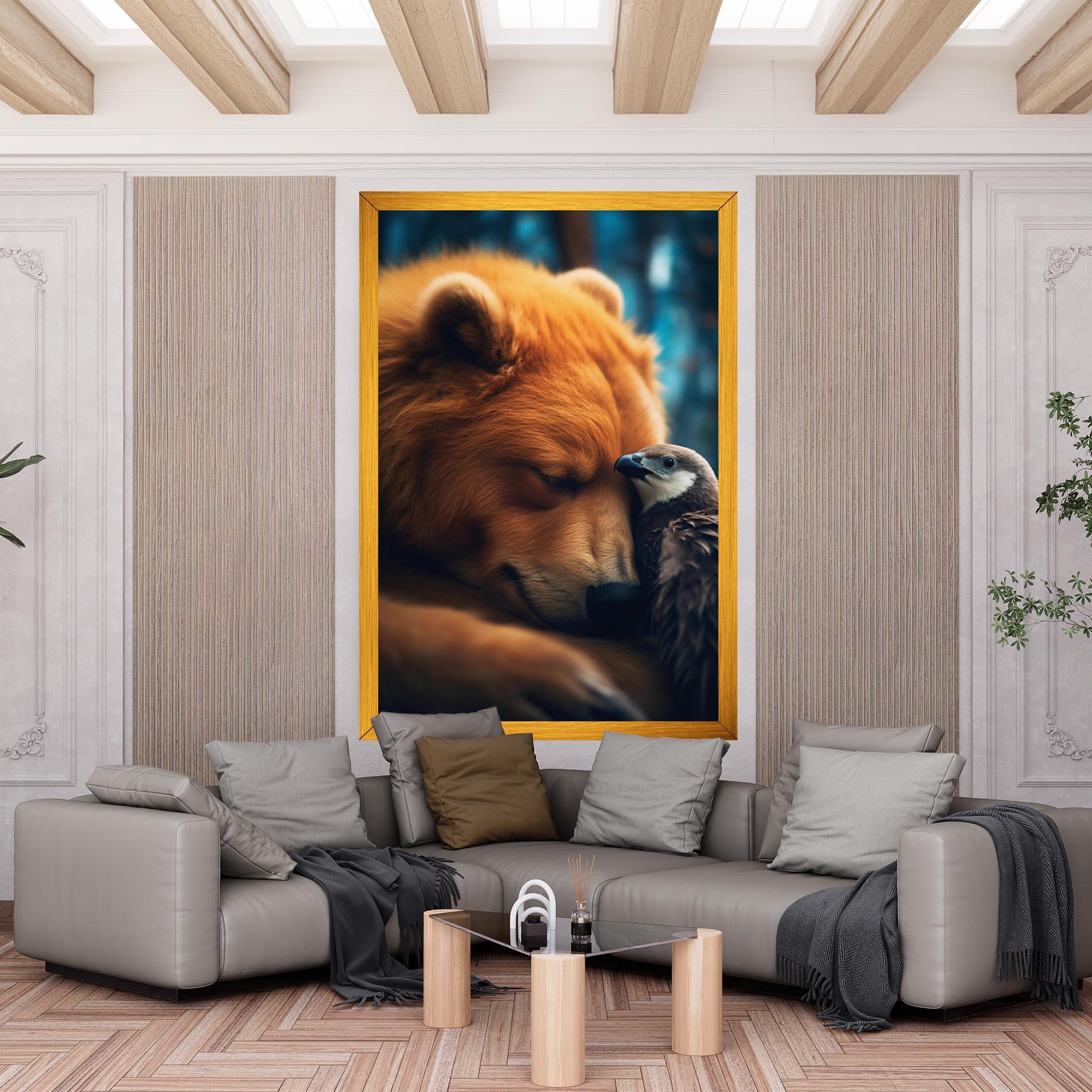 Leinwandbild Bear With Eagle mockup 6