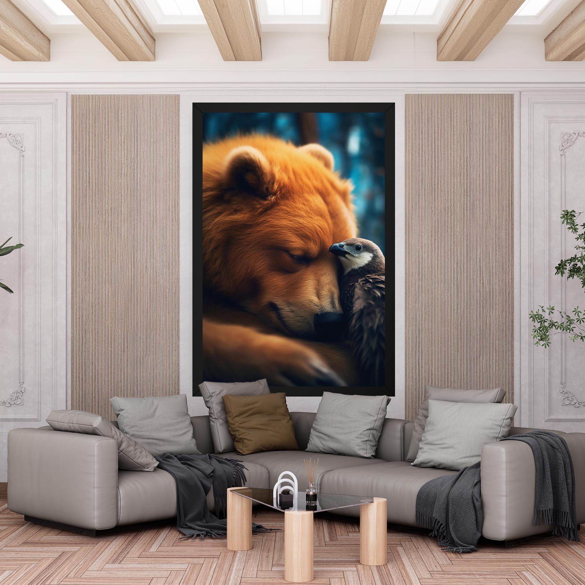 Leinwandbild Bear With Eagle mockup 6