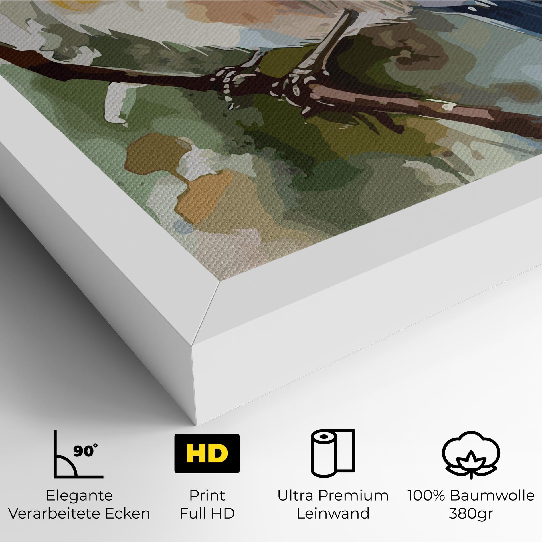 Leinwandbild Blue Pretty Bird mockup 4