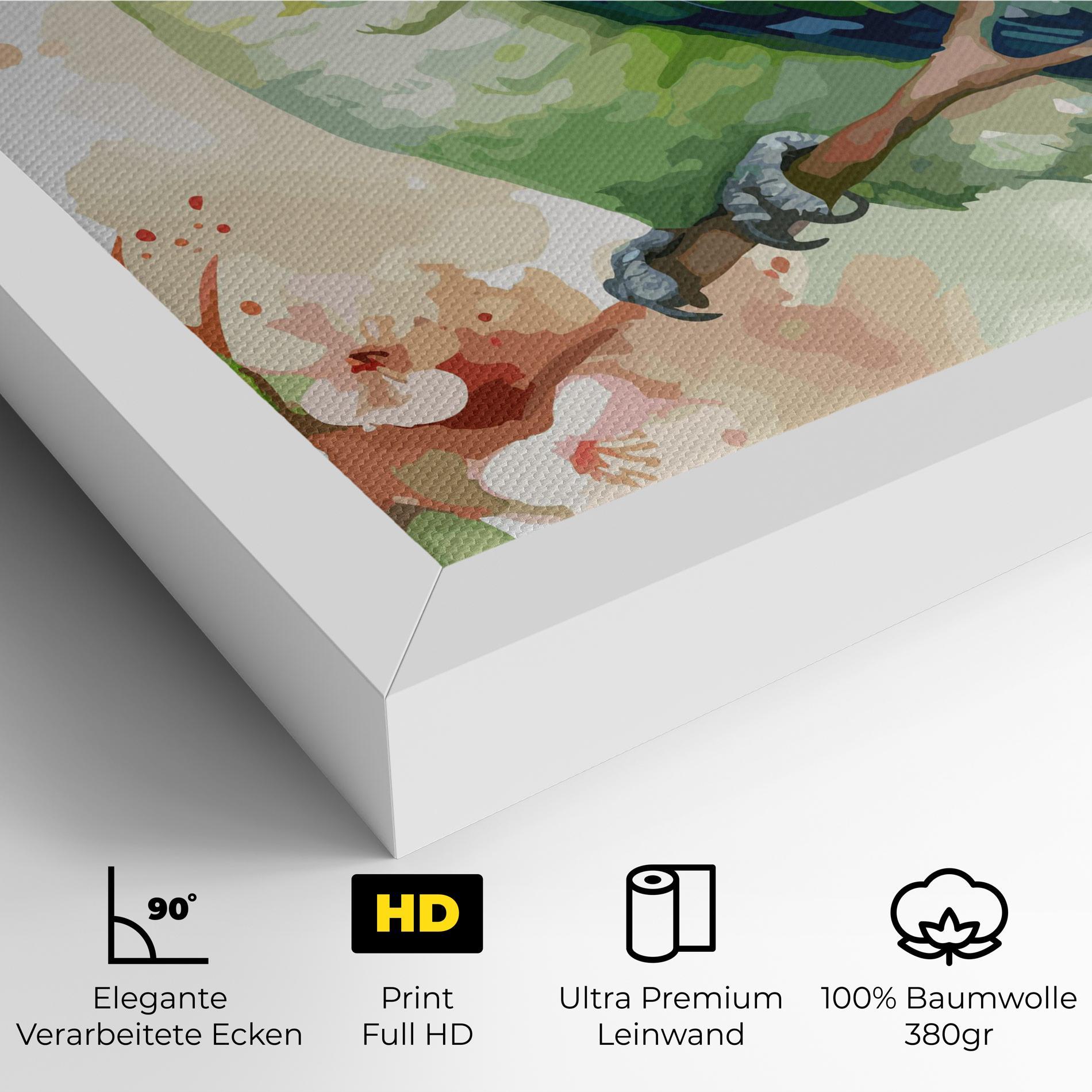 Leinwandbild Pretty Green Parrot mockup 4