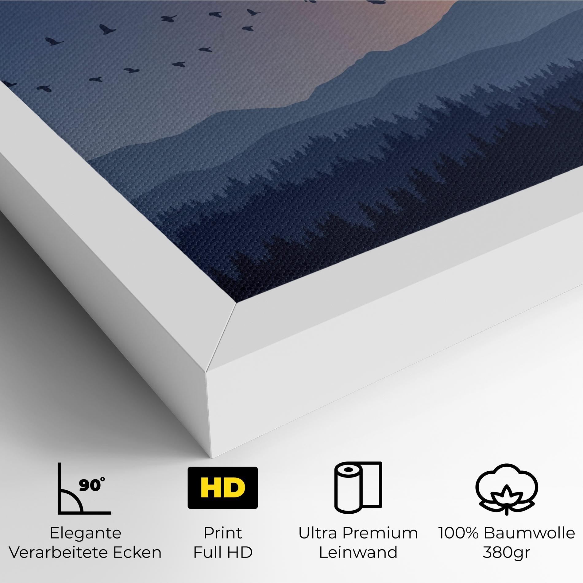 Leinwandbild Sunset Birds View mockup 4