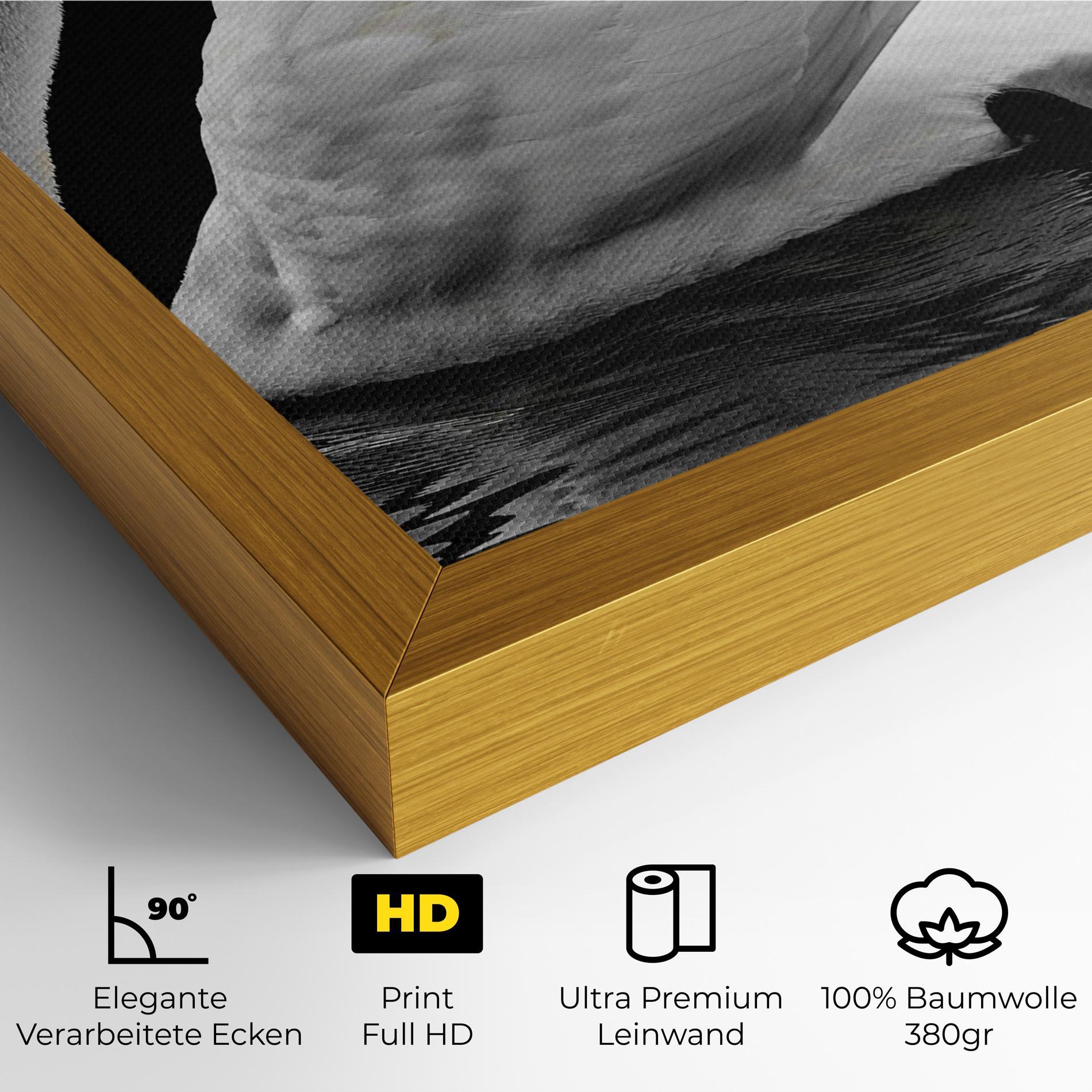 Leinwandbild Black And White Swan mockup 4