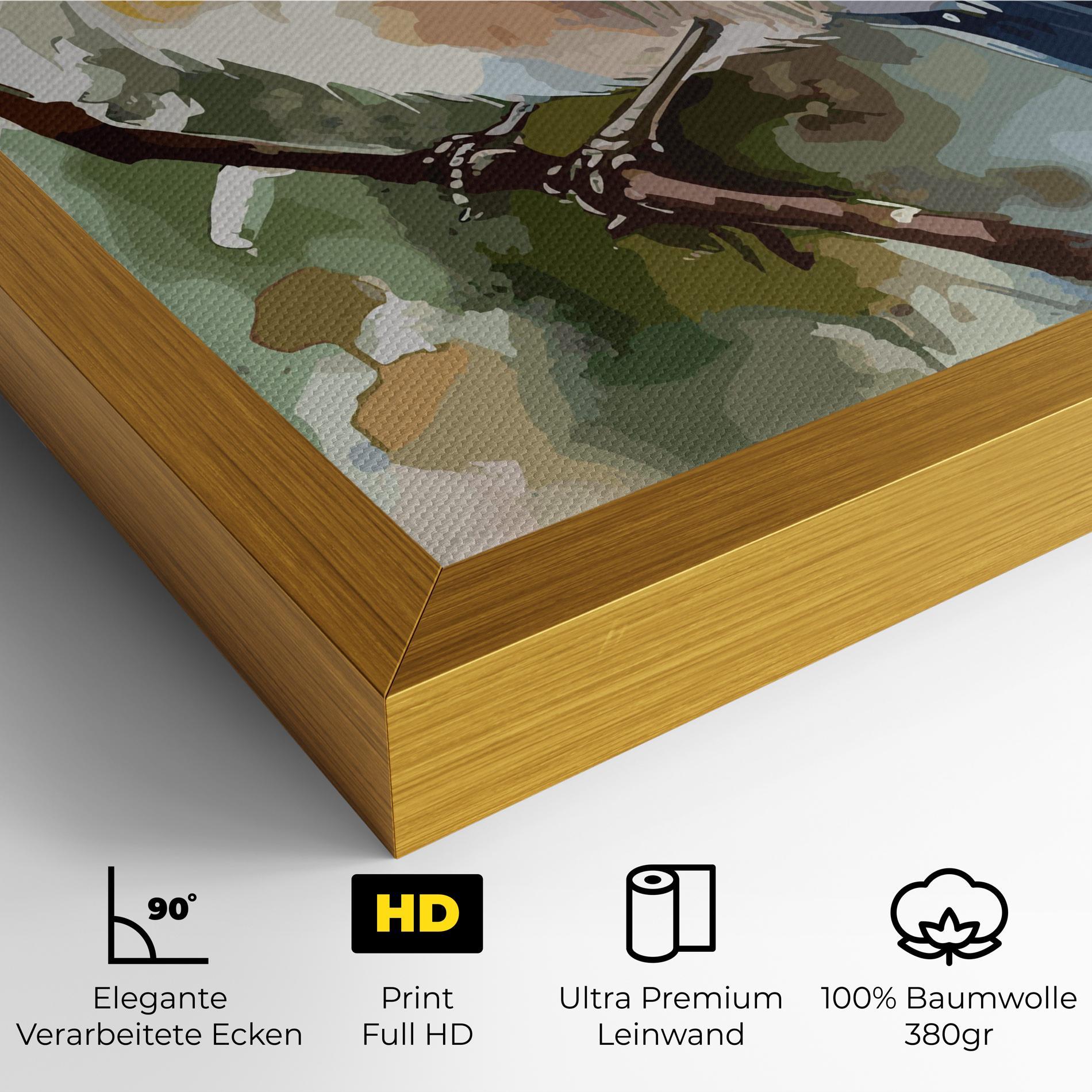 Leinwandbild Blue Pretty Bird mockup 4