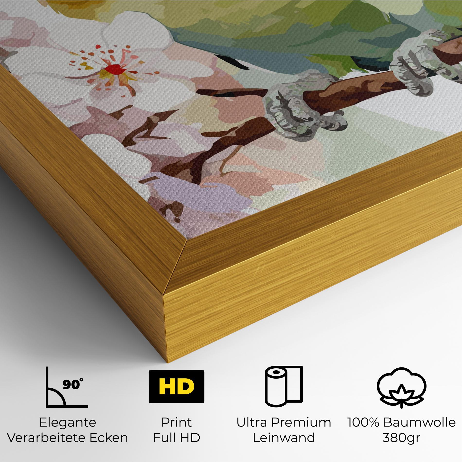 Leinwandbild Cute Green Parrot mockup 4