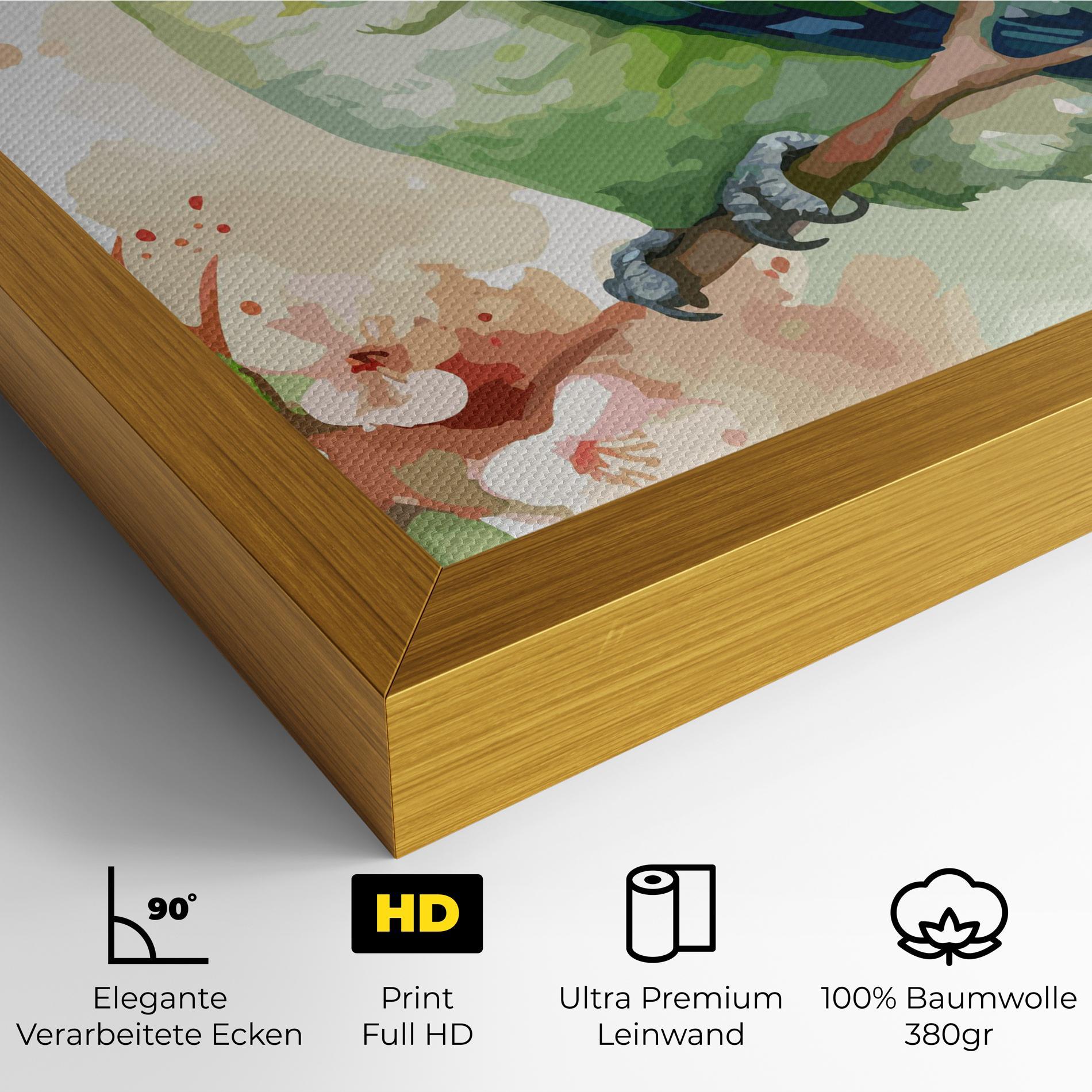 Leinwandbild Pretty Green Parrot mockup 4