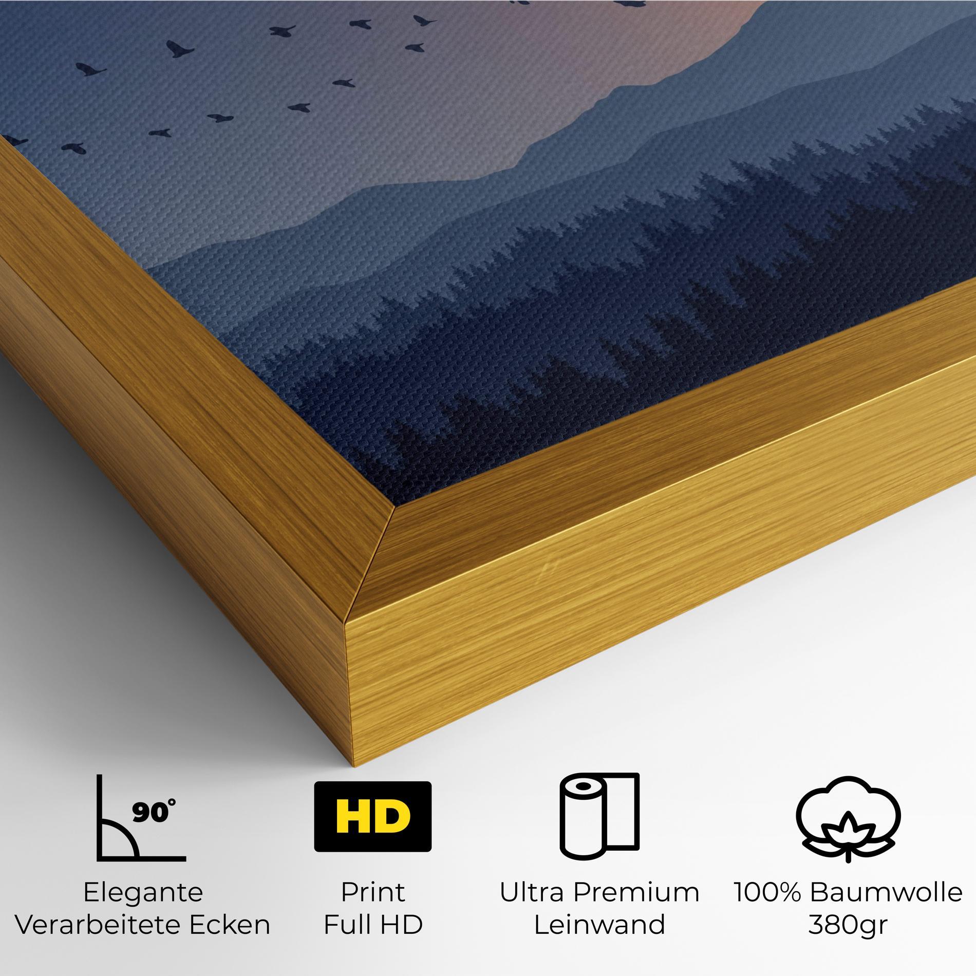 Leinwandbild Sunset Birds View mockup 4