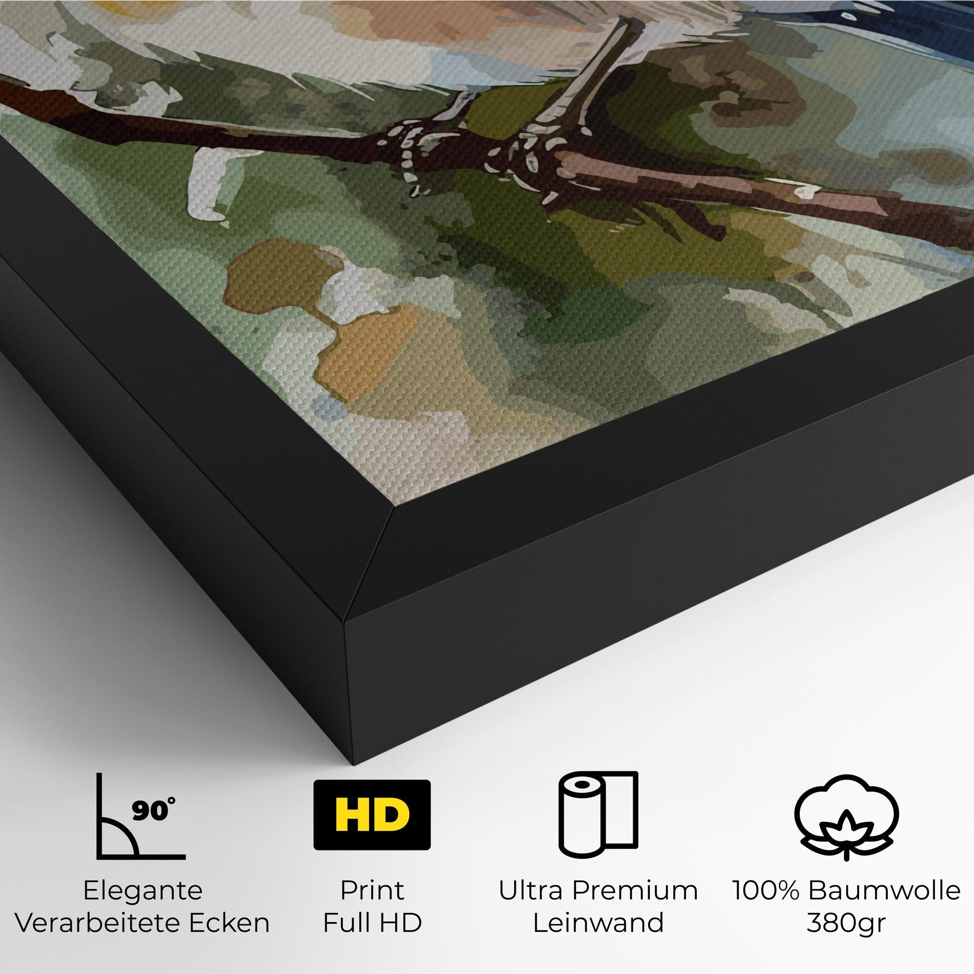 Leinwandbild Blue Pretty Bird mockup 4