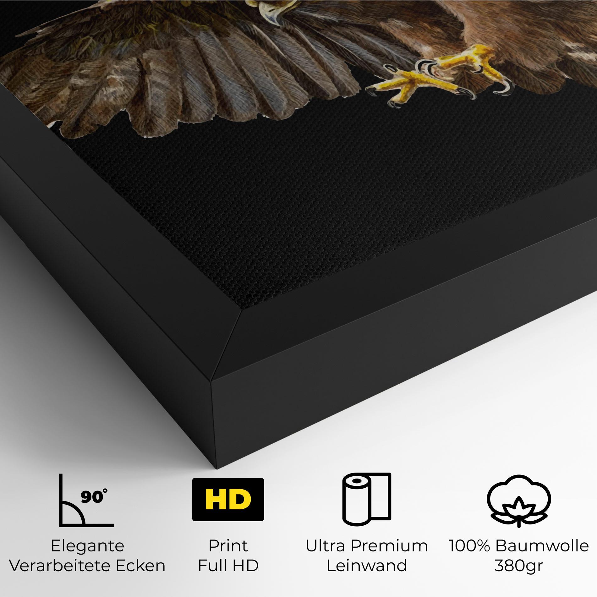 Leinwandbild Eagle On Black mockup 4