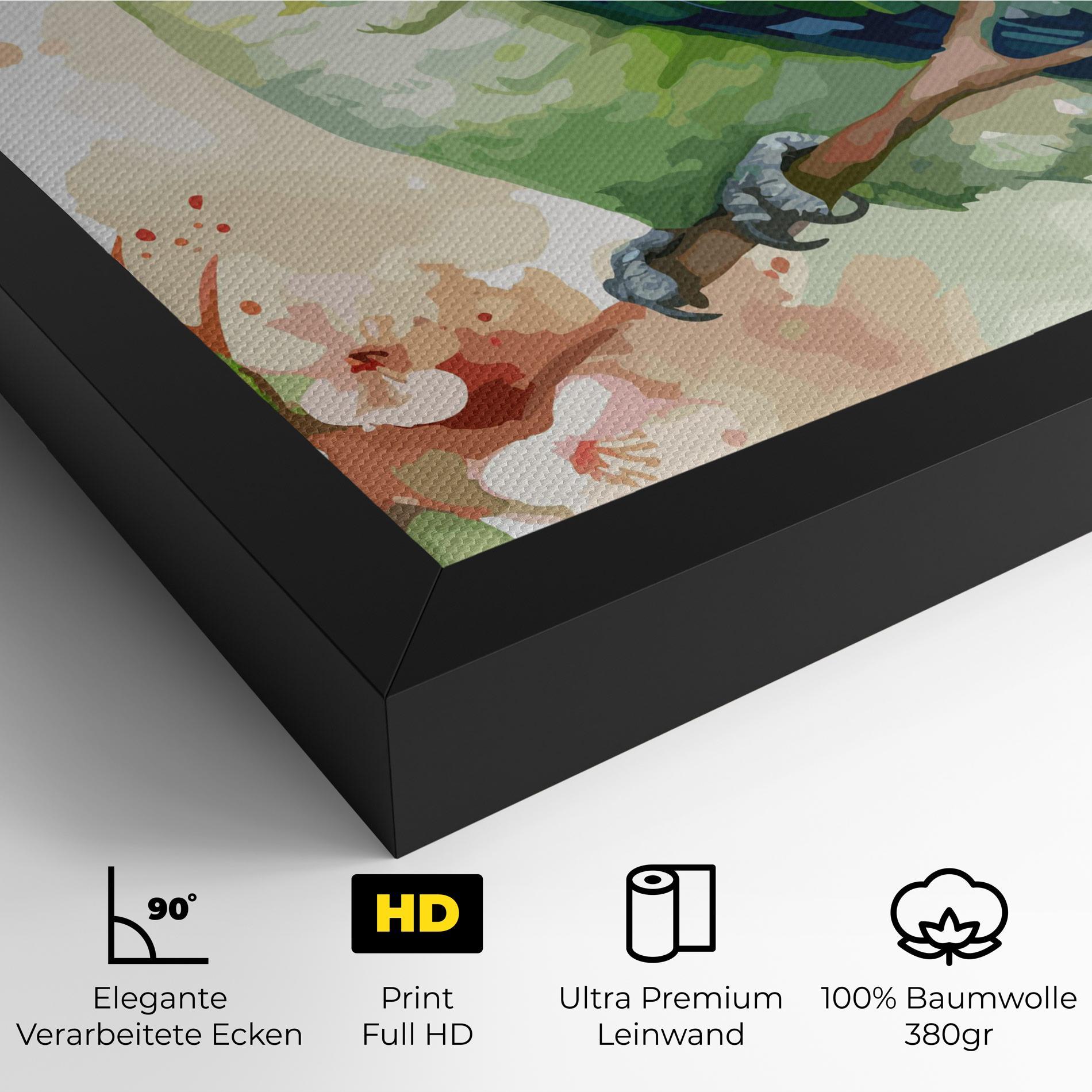 Leinwandbild Pretty Green Parrot mockup 4