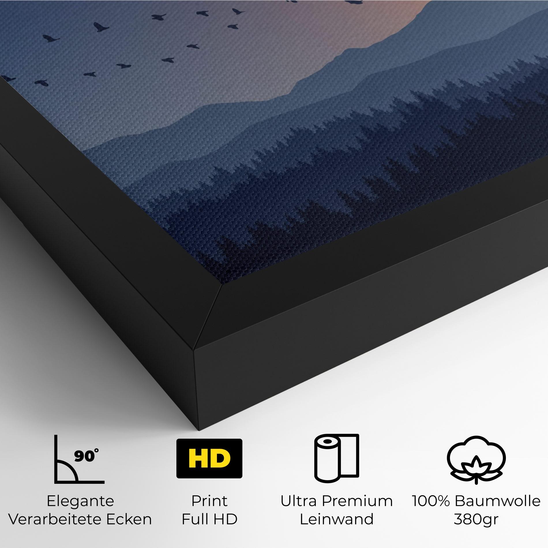 Leinwandbild Sunset Birds View mockup 4