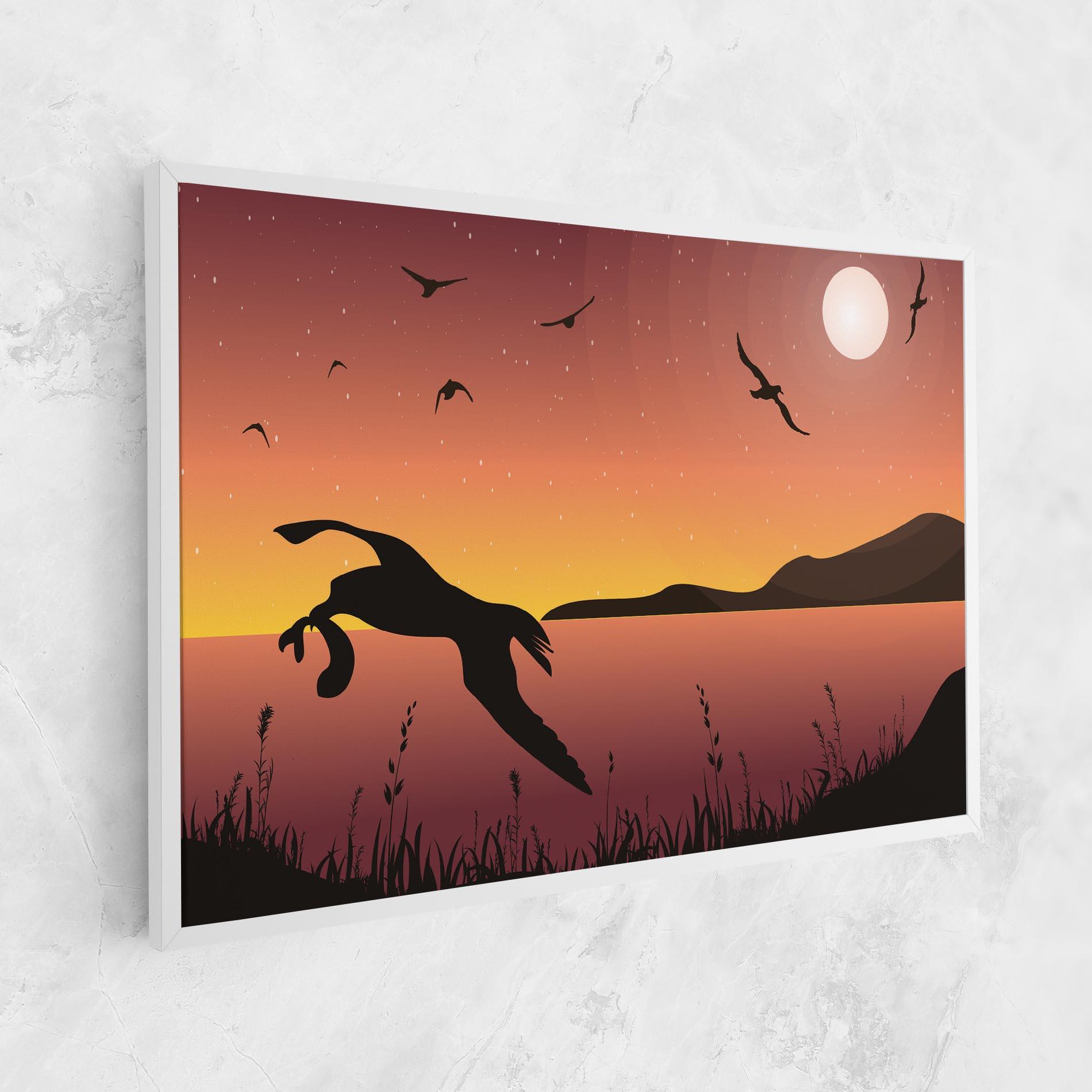 Leinwandbild Birds Fishing mockup 1