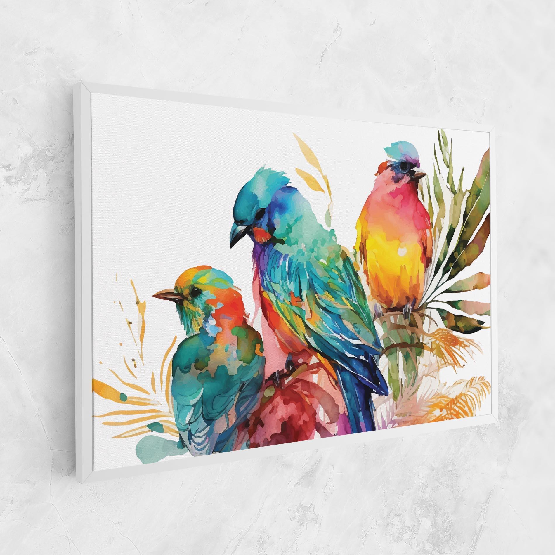 Leinwandbild Colorful Birds mockup 1