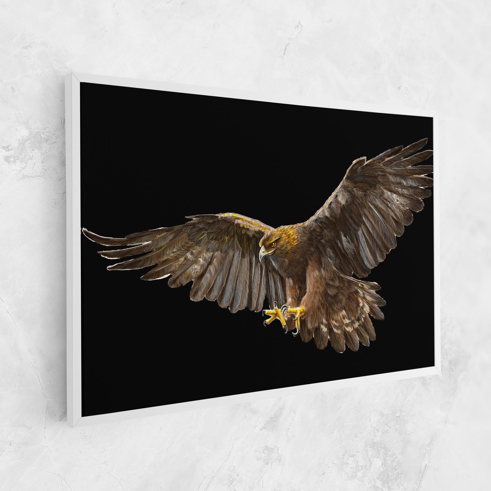 Leinwandbild Eagle On Black mockup 1