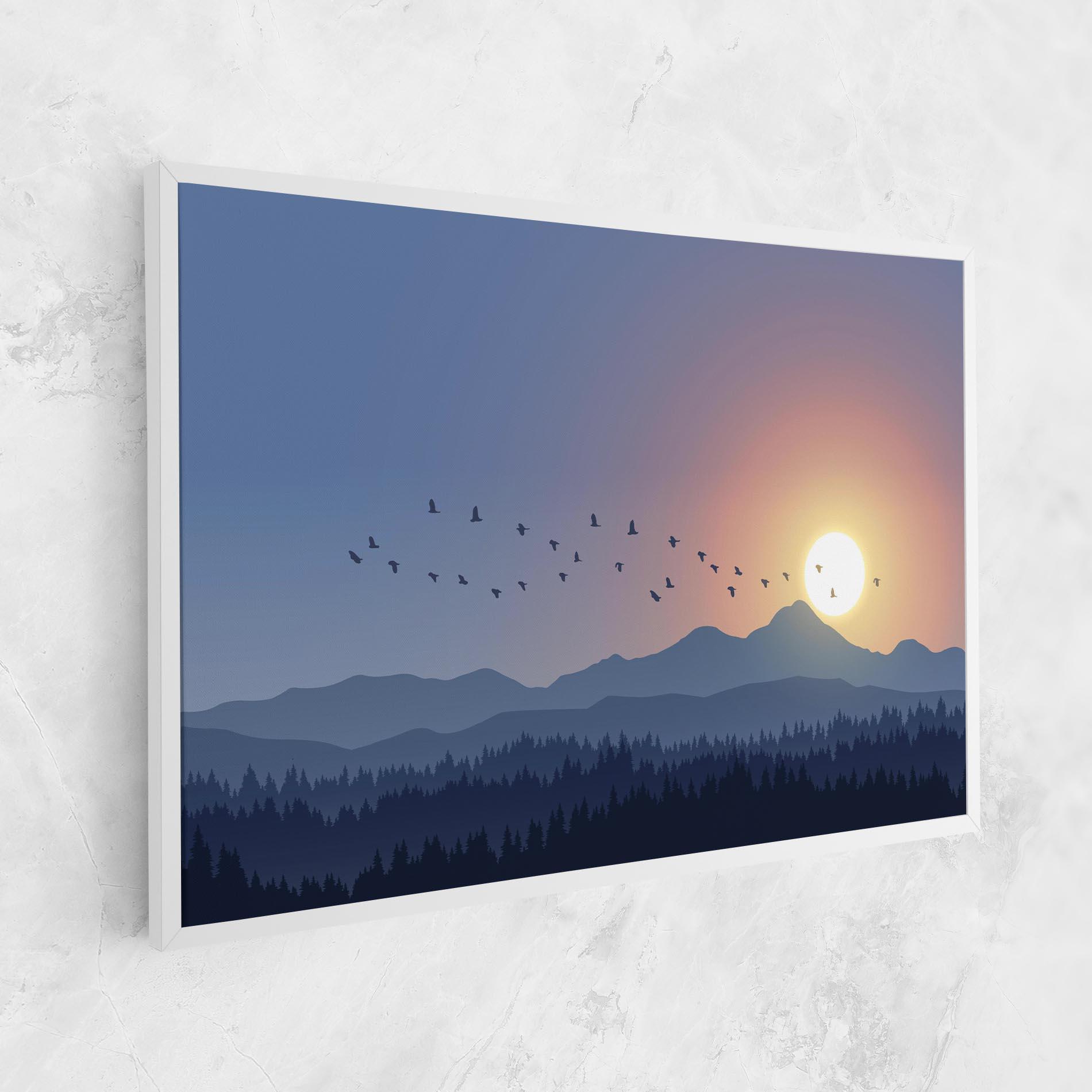 Leinwandbild Sunset Birds View mockup 1