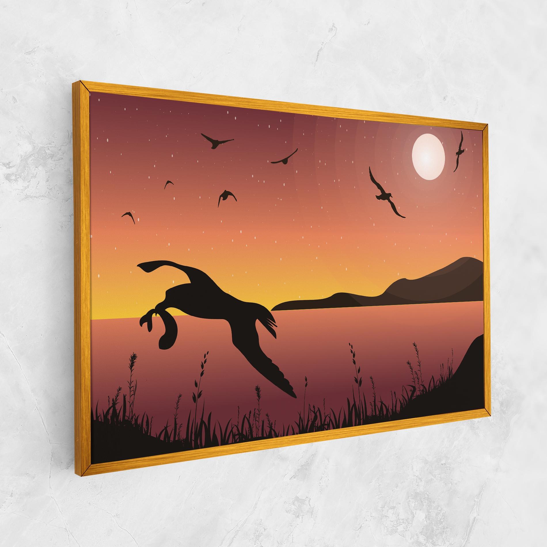 Leinwandbild Birds Fishing mockup 1